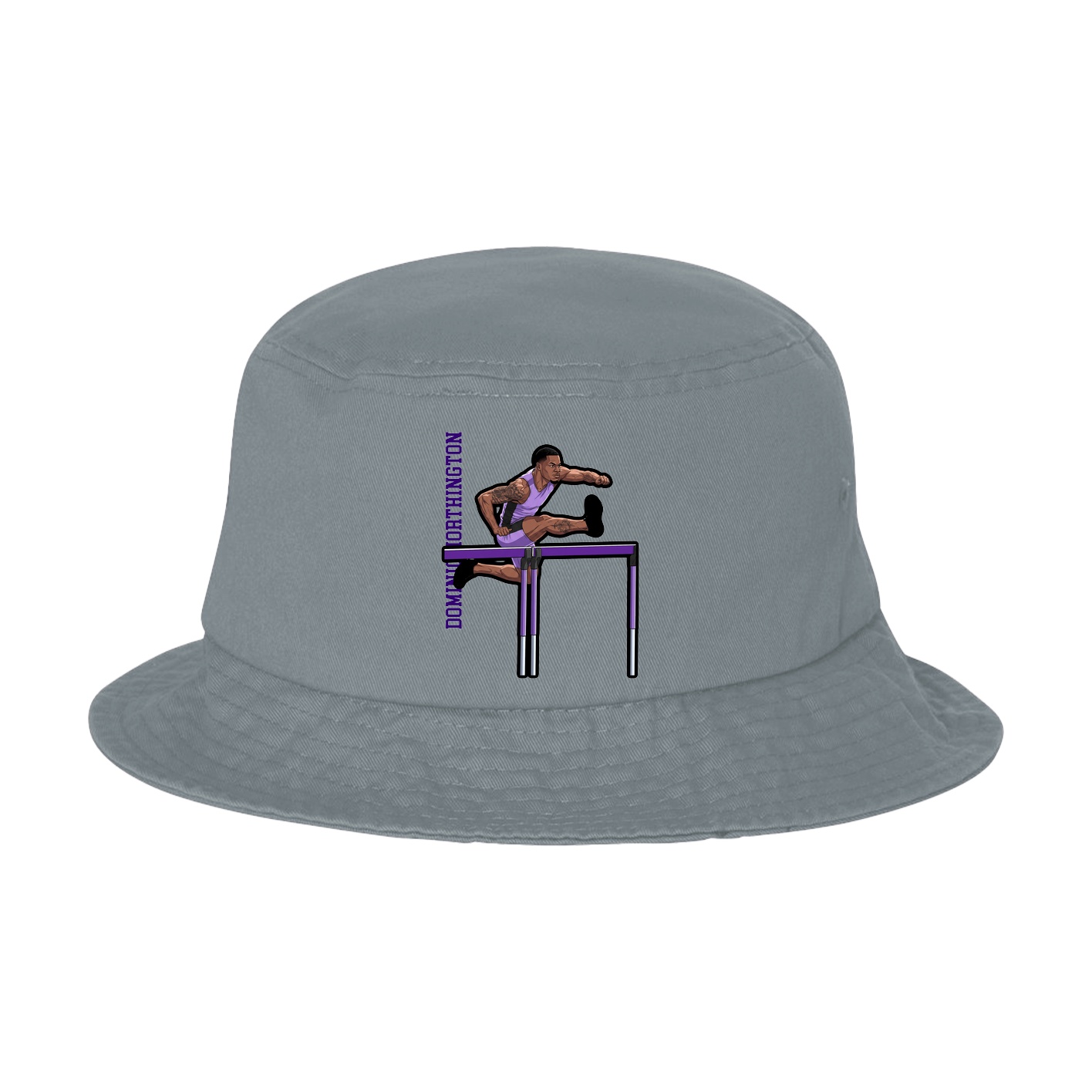Bucket Cap — Name Vertical in Grey