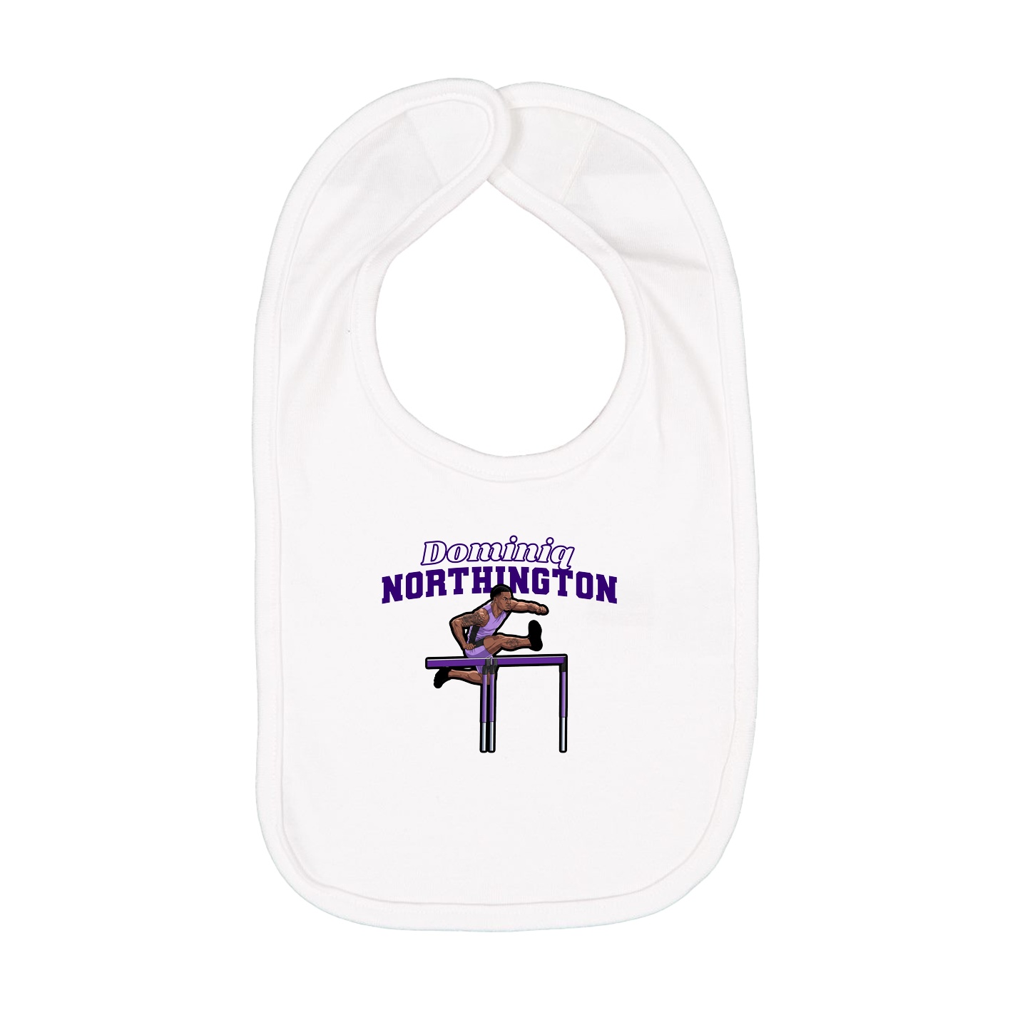 Infant Bib — Name Arch in White