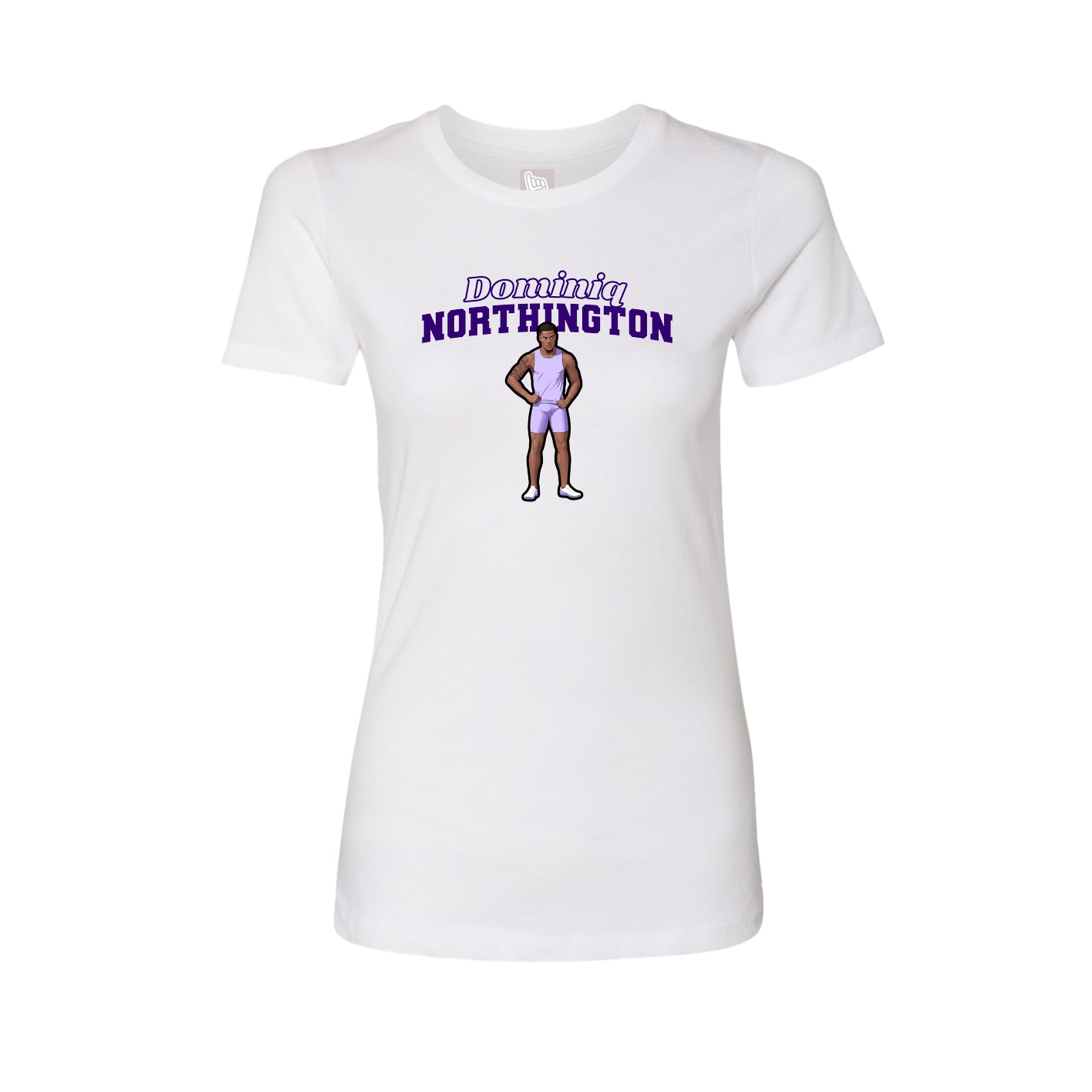 Fitted Women's Tee — Name Arch in White