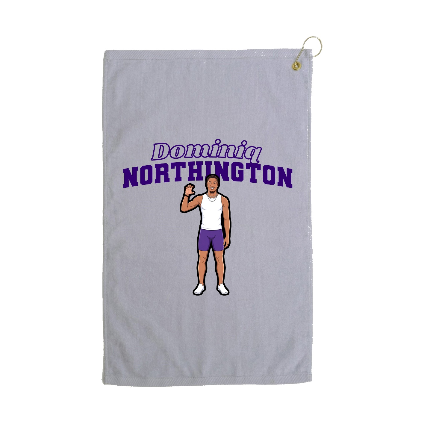 Golf Towel — Name Arch in Grey