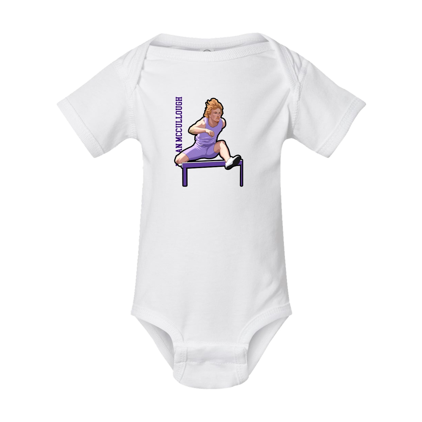 Baby Onesie — Name Vertical in White