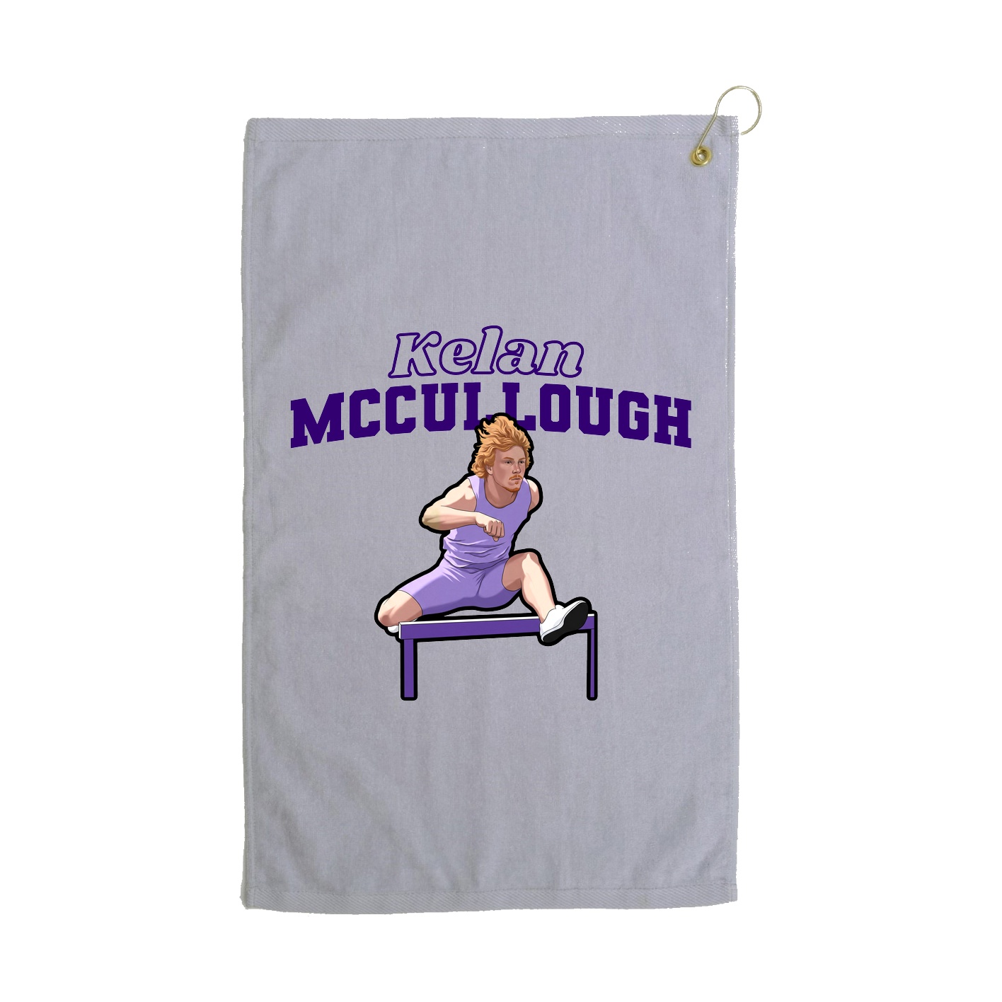 Golf Towel — Name Arch in Grey