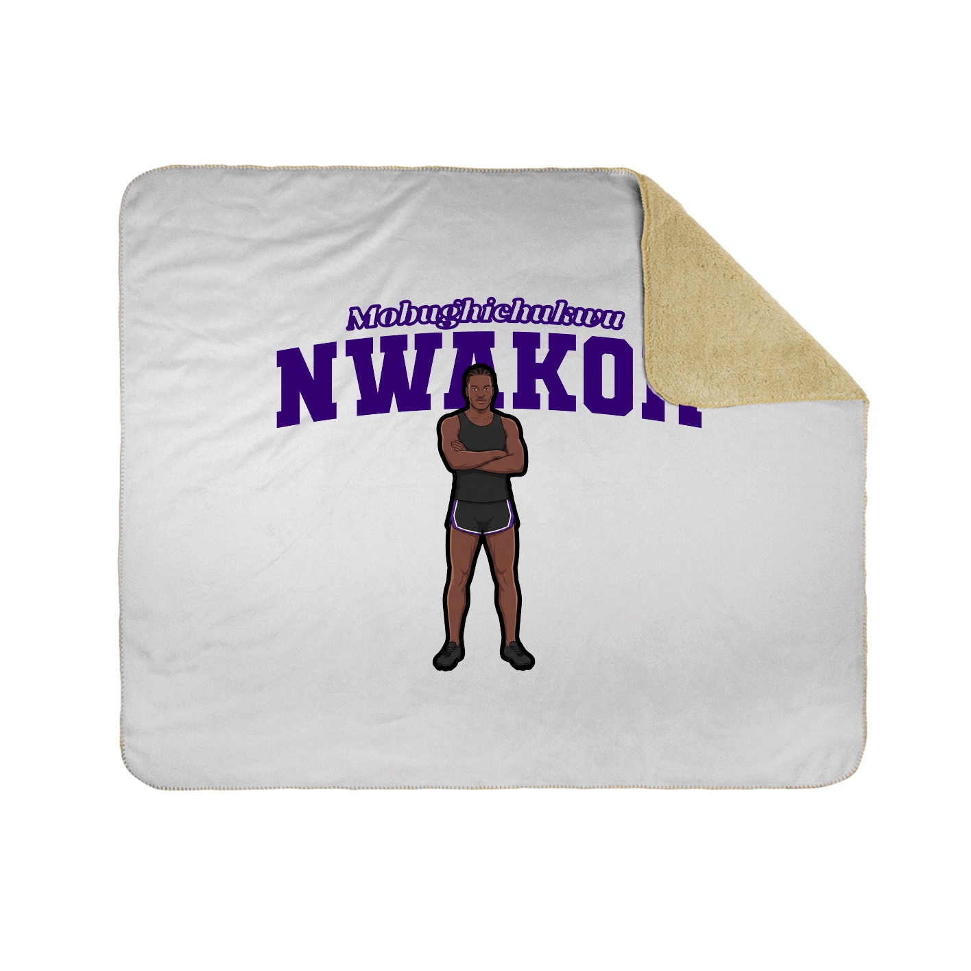 Throw Blanket — Name Arch in White
