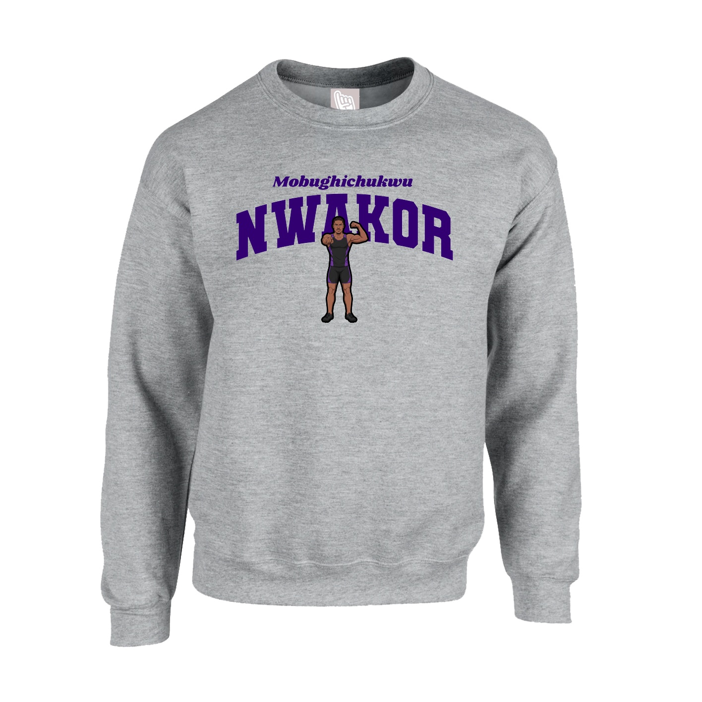 Fleece Crew — Signature Arch in Grey