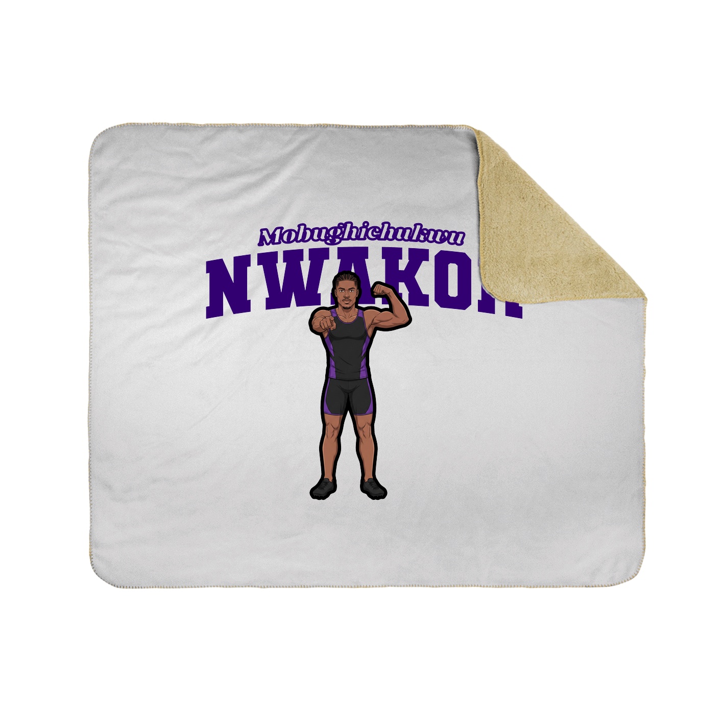 Throw Blanket — Name Arch in White