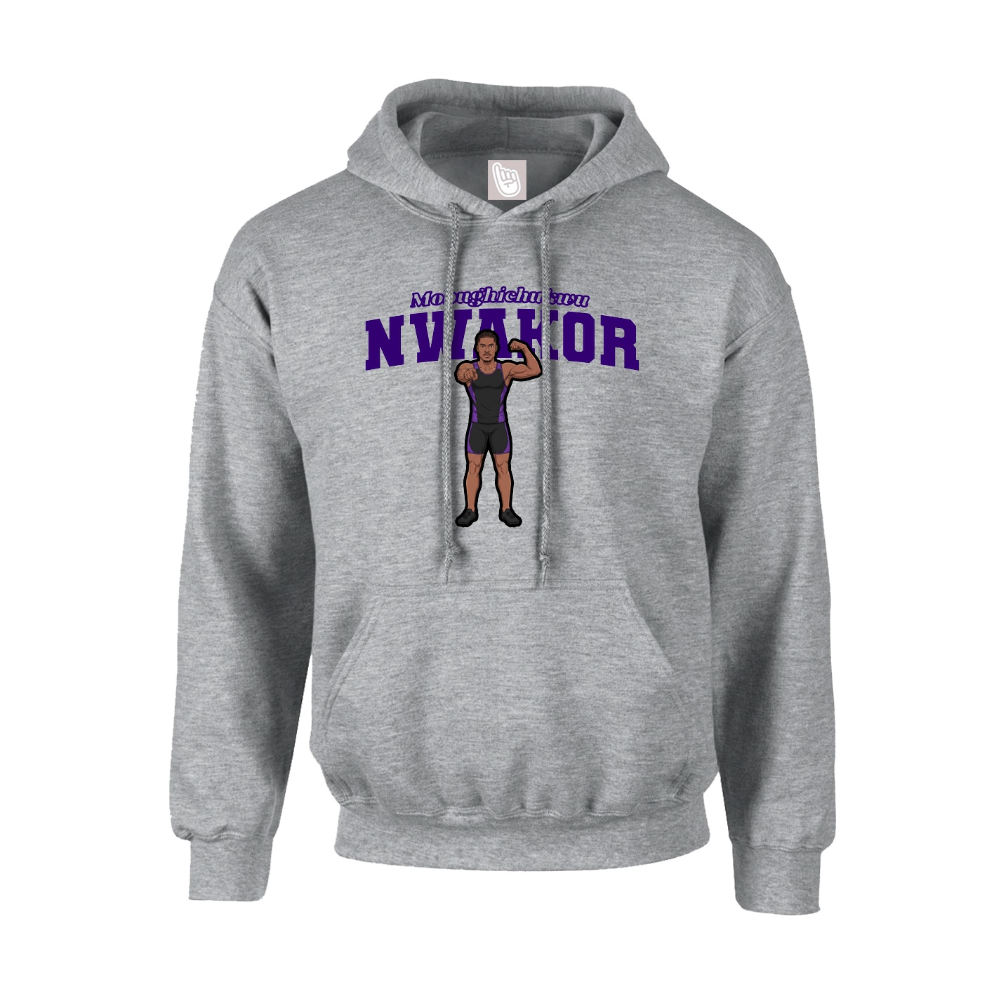 Hoodie — Name Arch in Grey