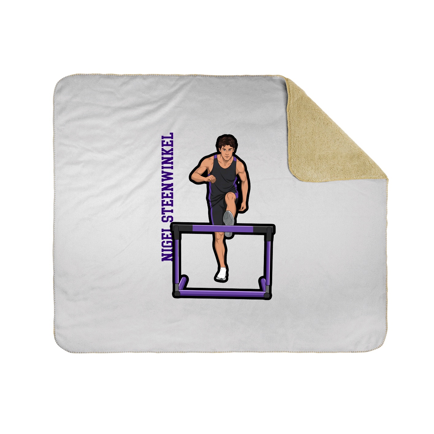 Throw Blanket — Name Vertical in White