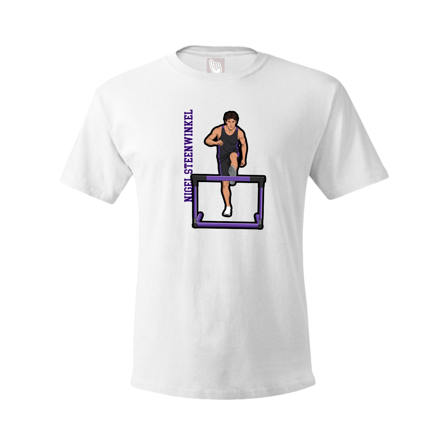 Tee — Name Vertical in White