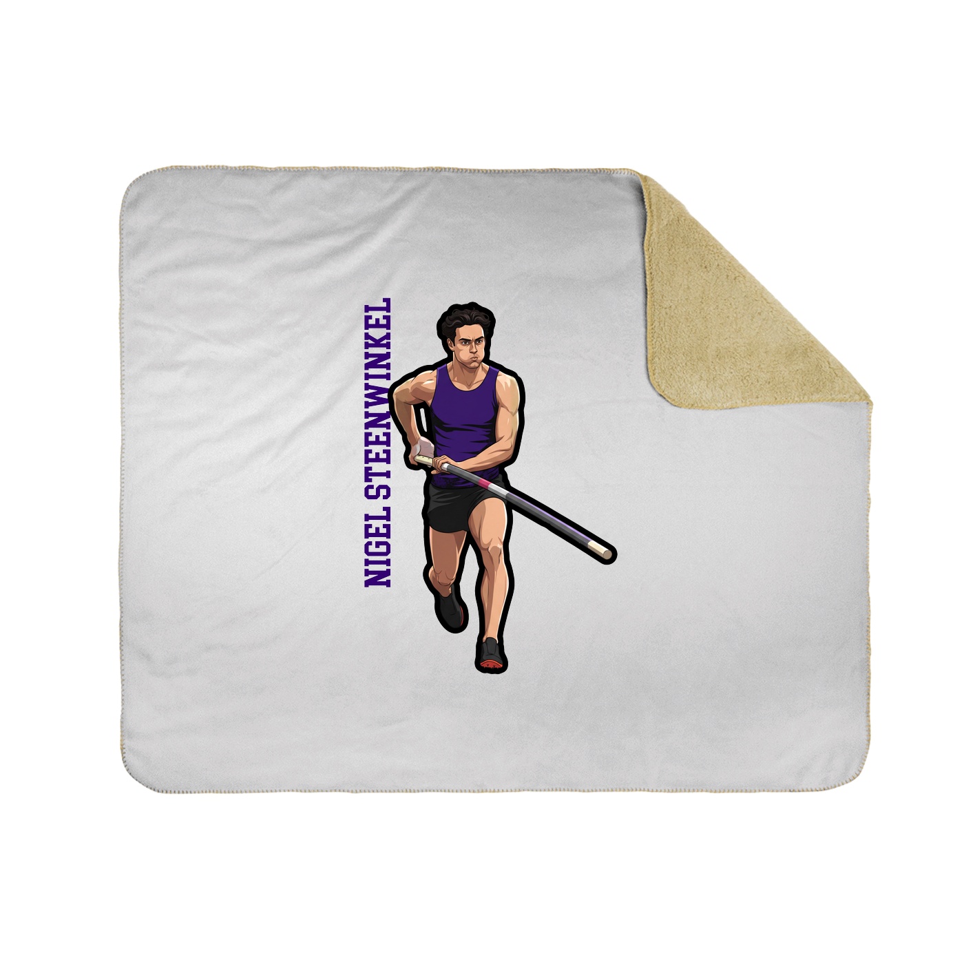 Throw Blanket — Name Vertical in White
