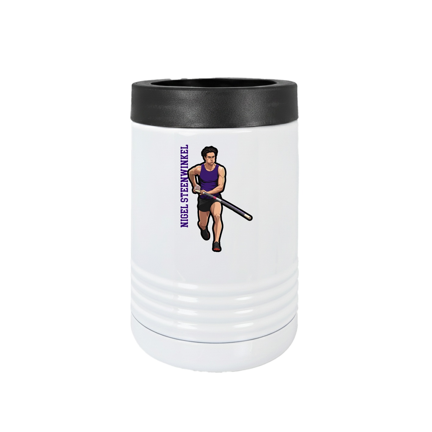 Beverage Holder — Name Vertical in White