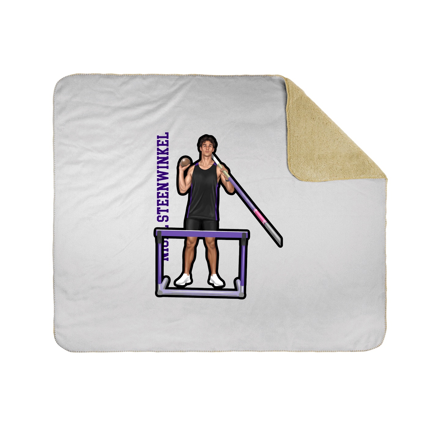Throw Blanket — Name Vertical in White