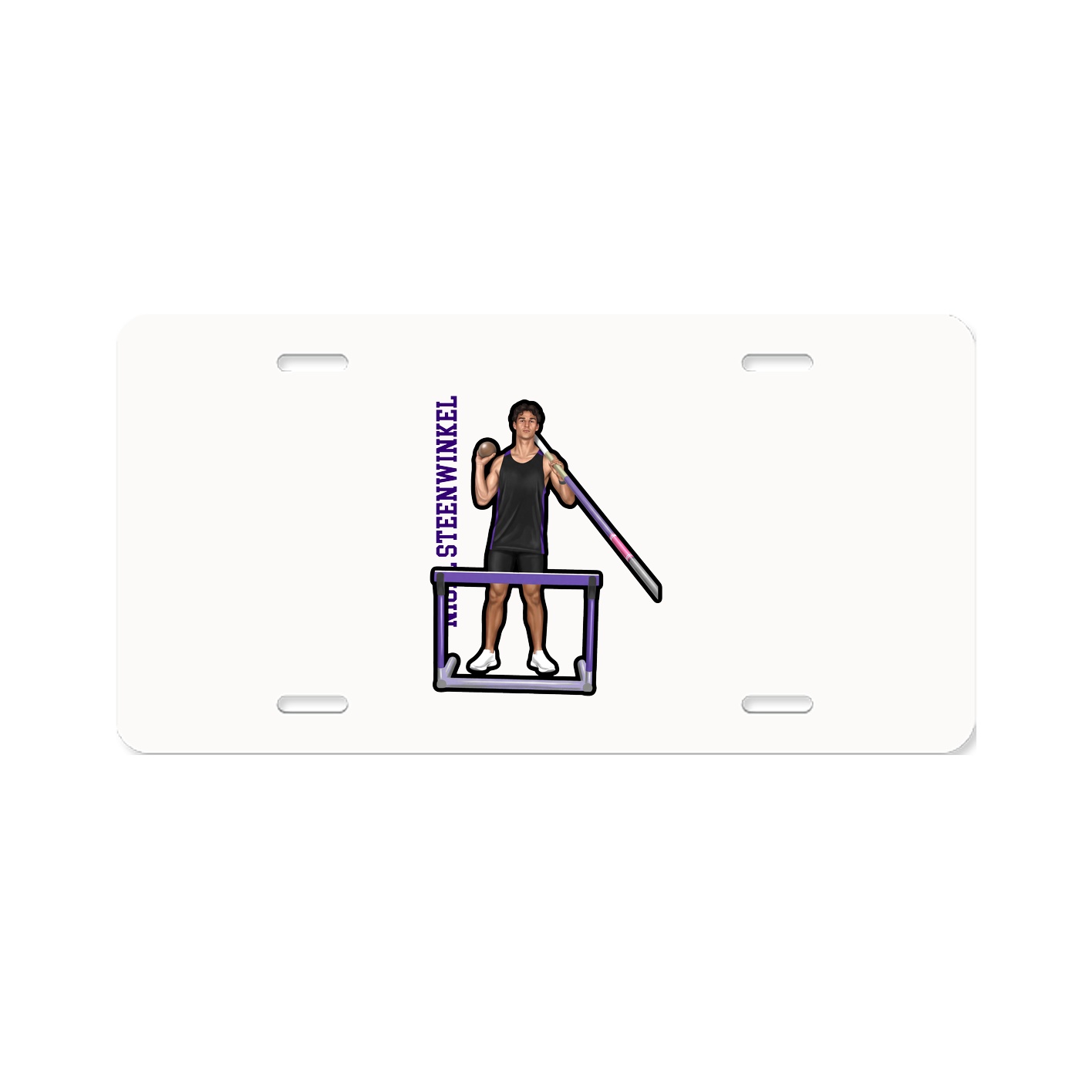 License Plate — Name Vertical in Classic