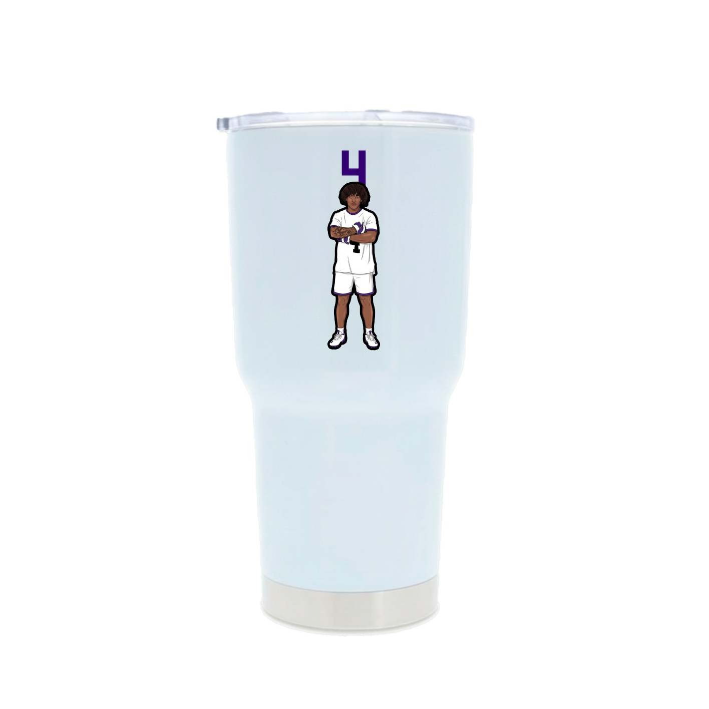 30oz Stainless Steel Tumbler — Number Top in White