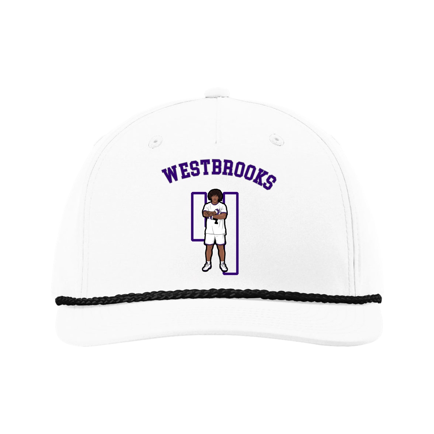 Five-Panel Classic Rope Cap — Shirsey Arch in White