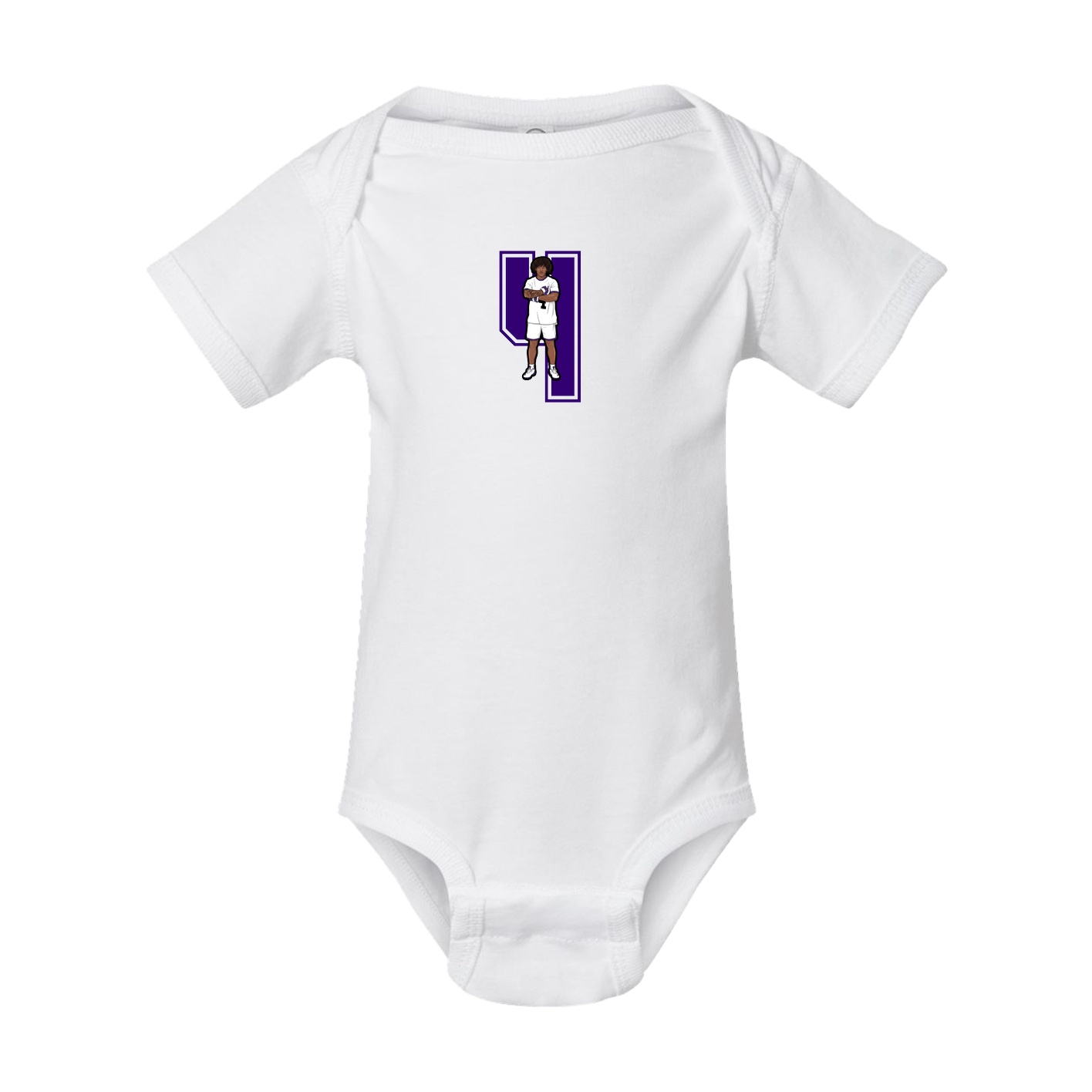 Baby Onesie — Number in White