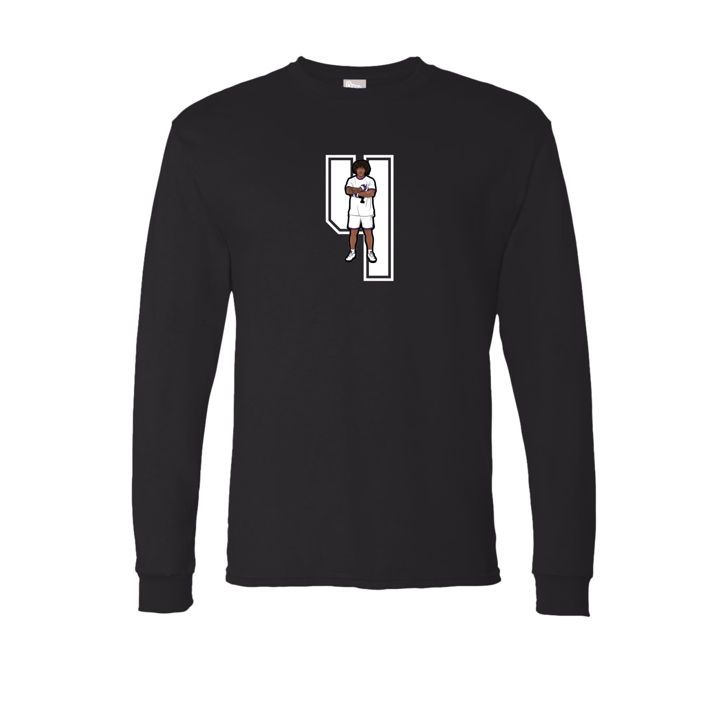 Long Sleeve Tee — Number in Black