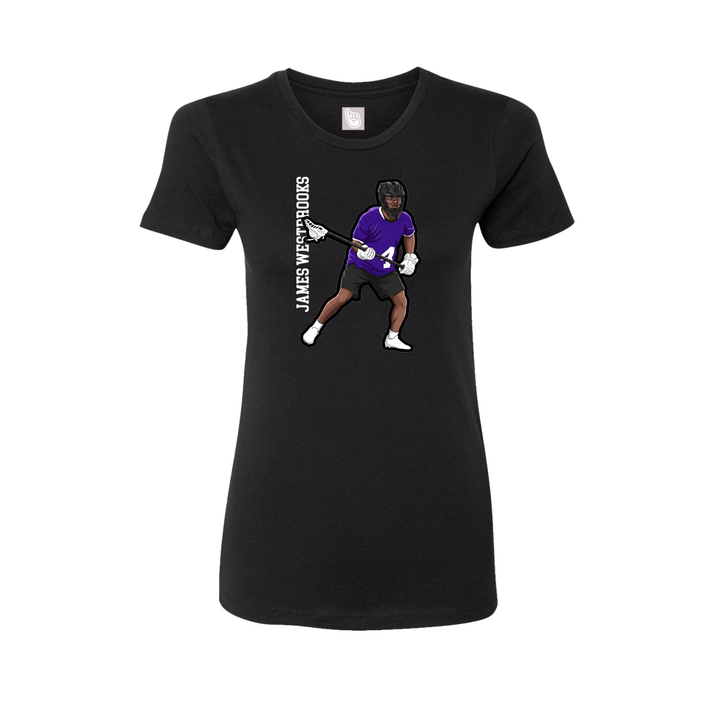 Womens Tee — Name Vertical in Black