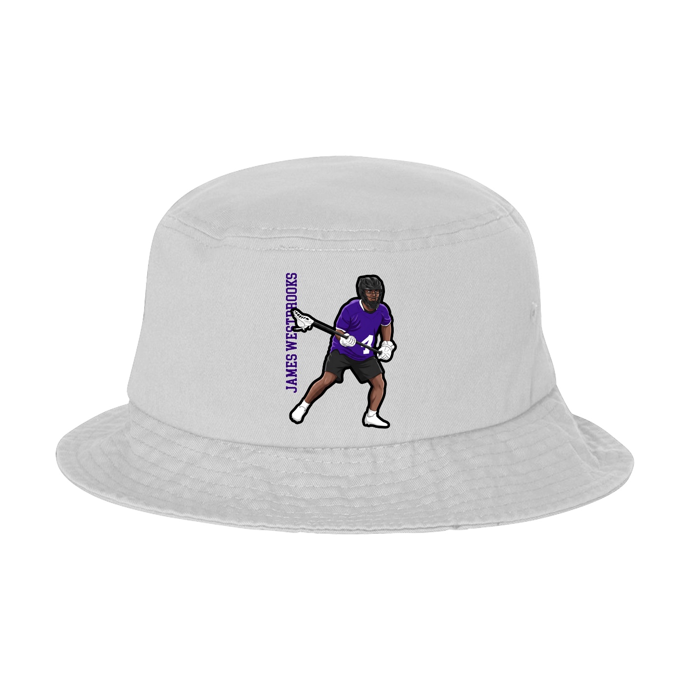 Bucket Cap — Name Vertical in White