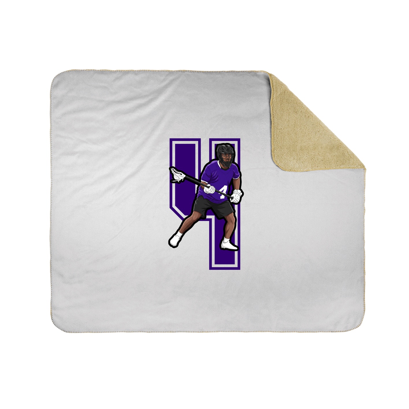 Throw Blanket — Number in White