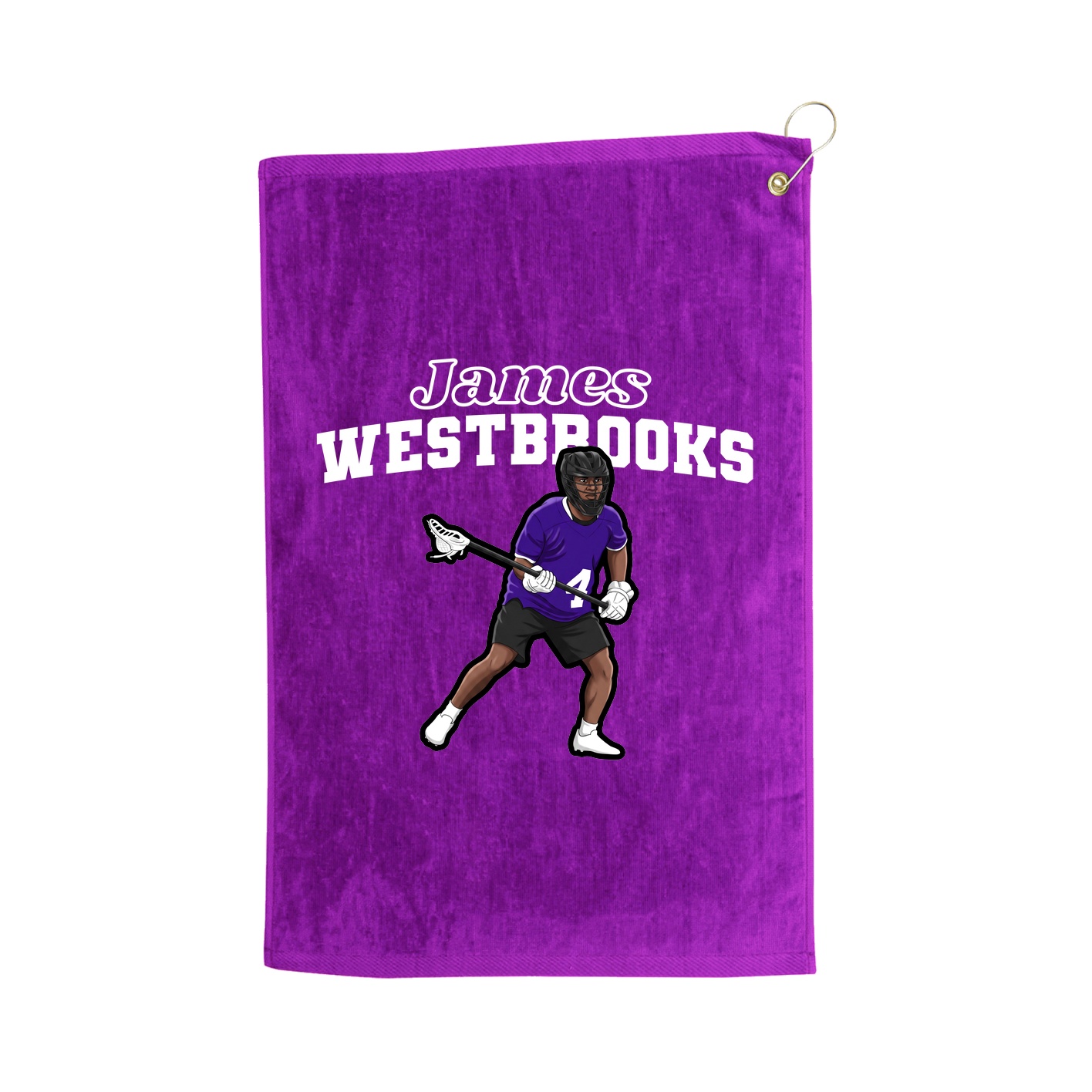 Golf Towel — Name Arch in Purple