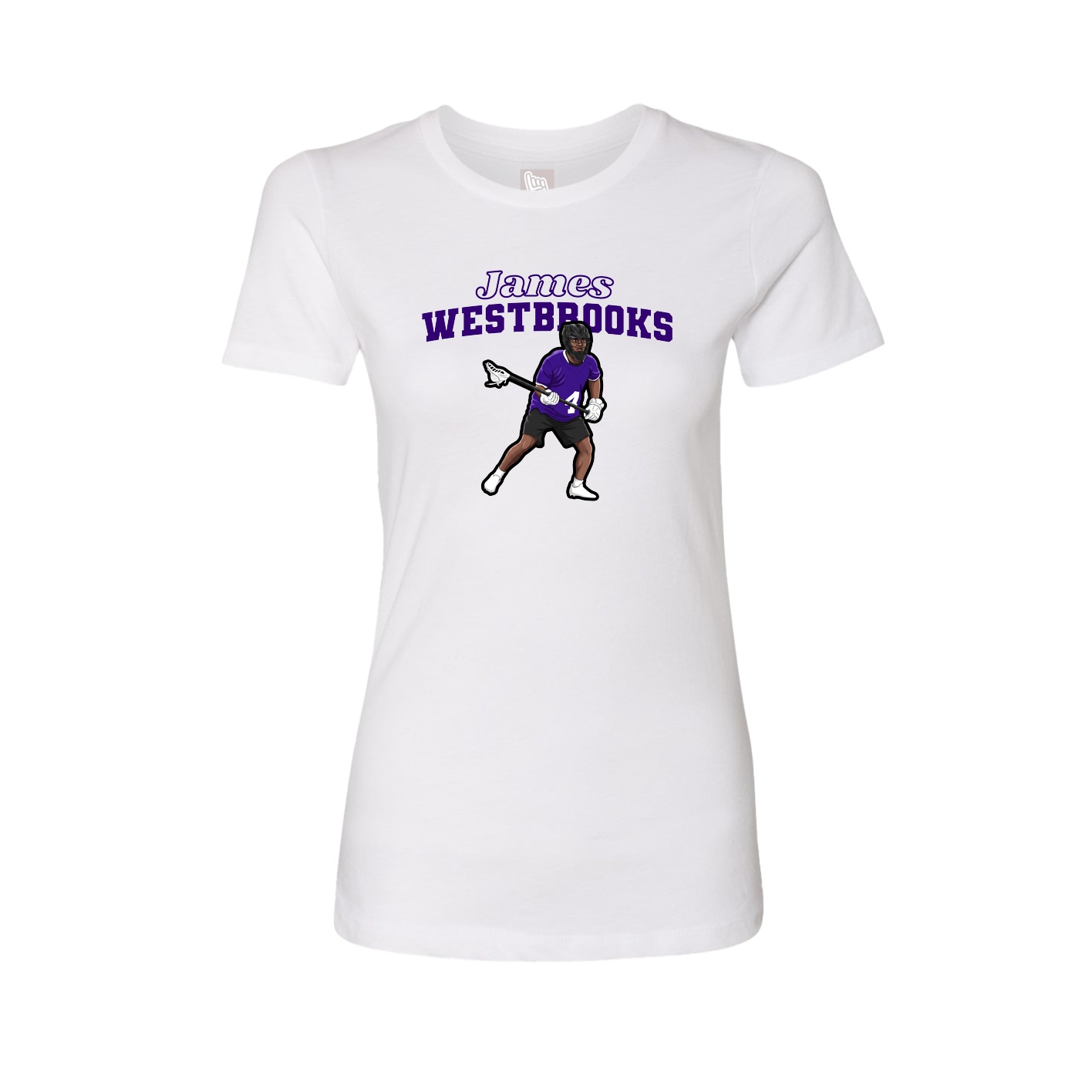 Womens Tee — Name Arch in White
