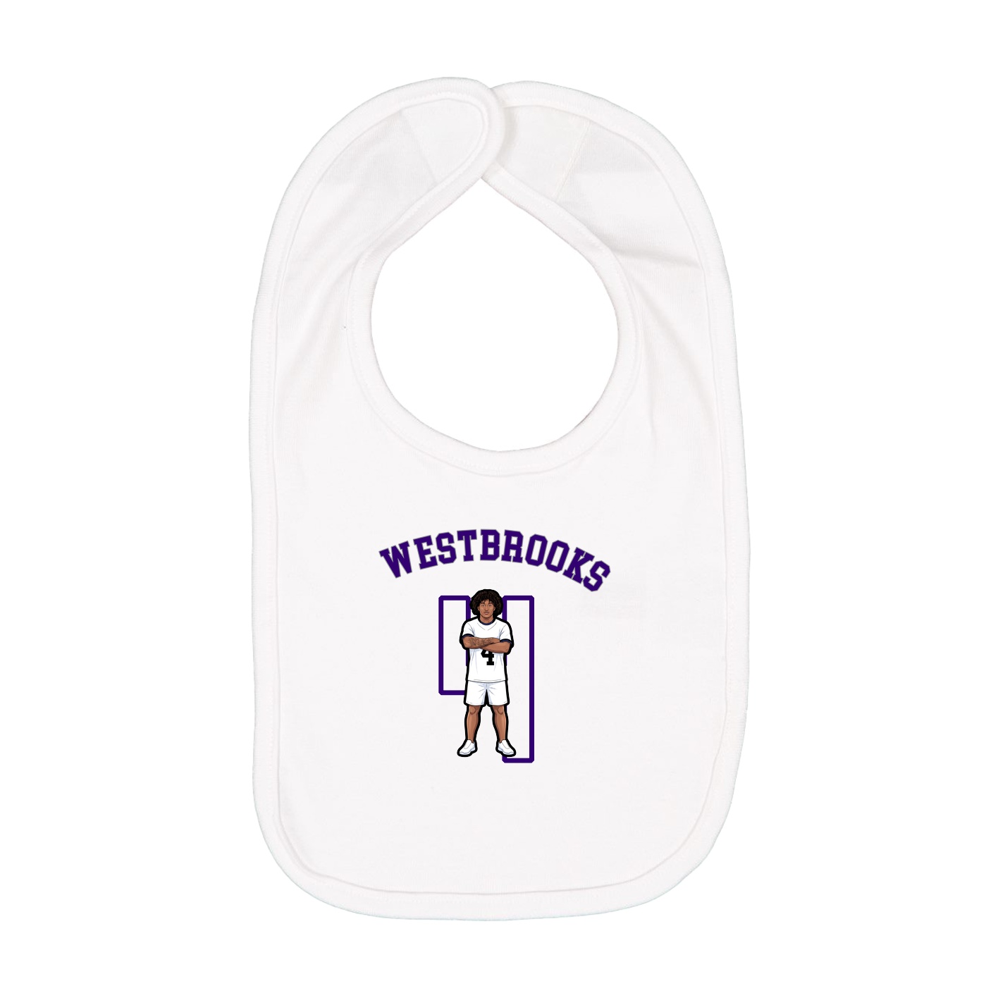 Infant Bib — Shirsey Arch in White