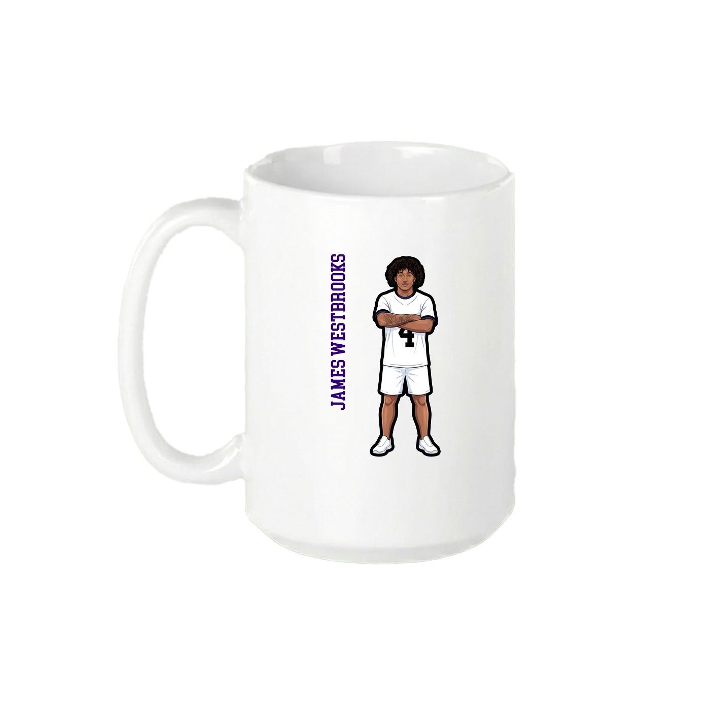 15oz Coffee Mug — Name Vertical in White