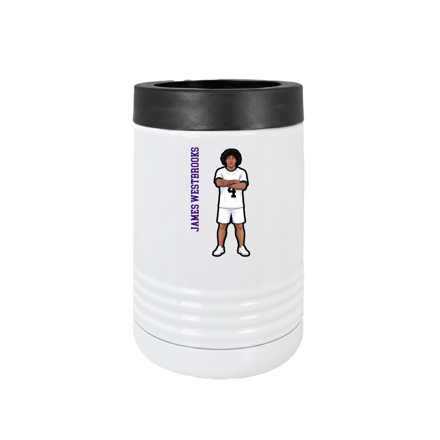 Beverage Holder — Name Vertical in White