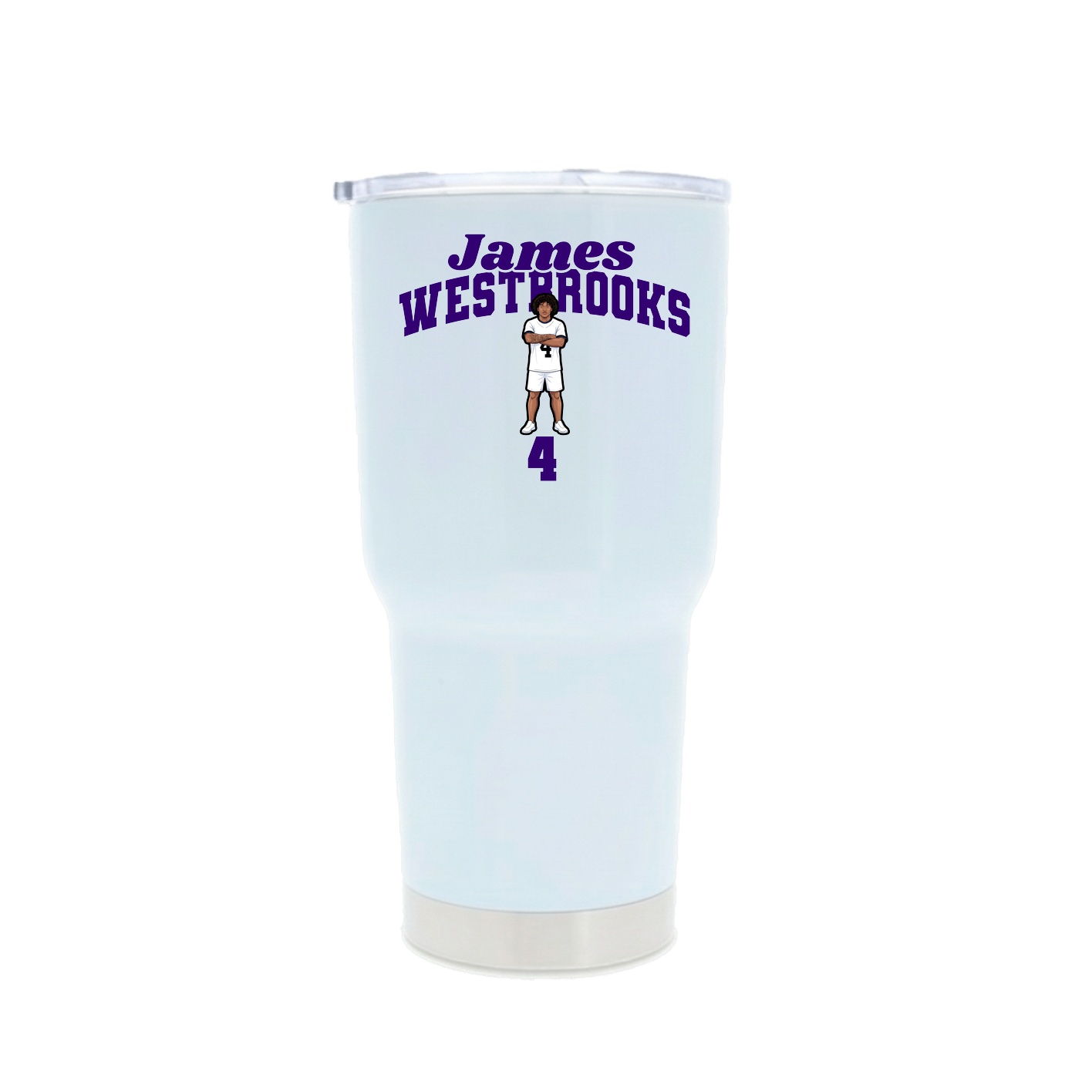 30oz Stainless Steel Tumbler — Signature Arch in White