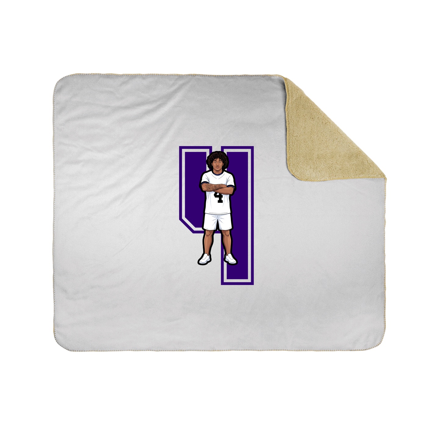 Throw Blanket — Number in White