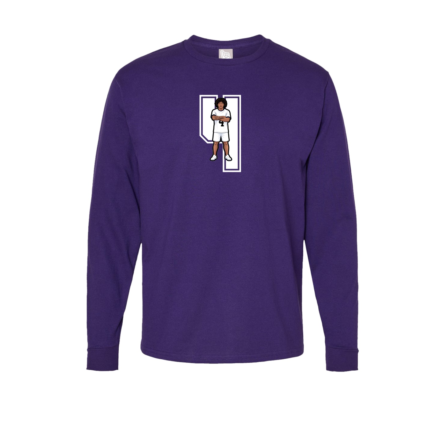 Long Sleeve Tee — Number in Purple
