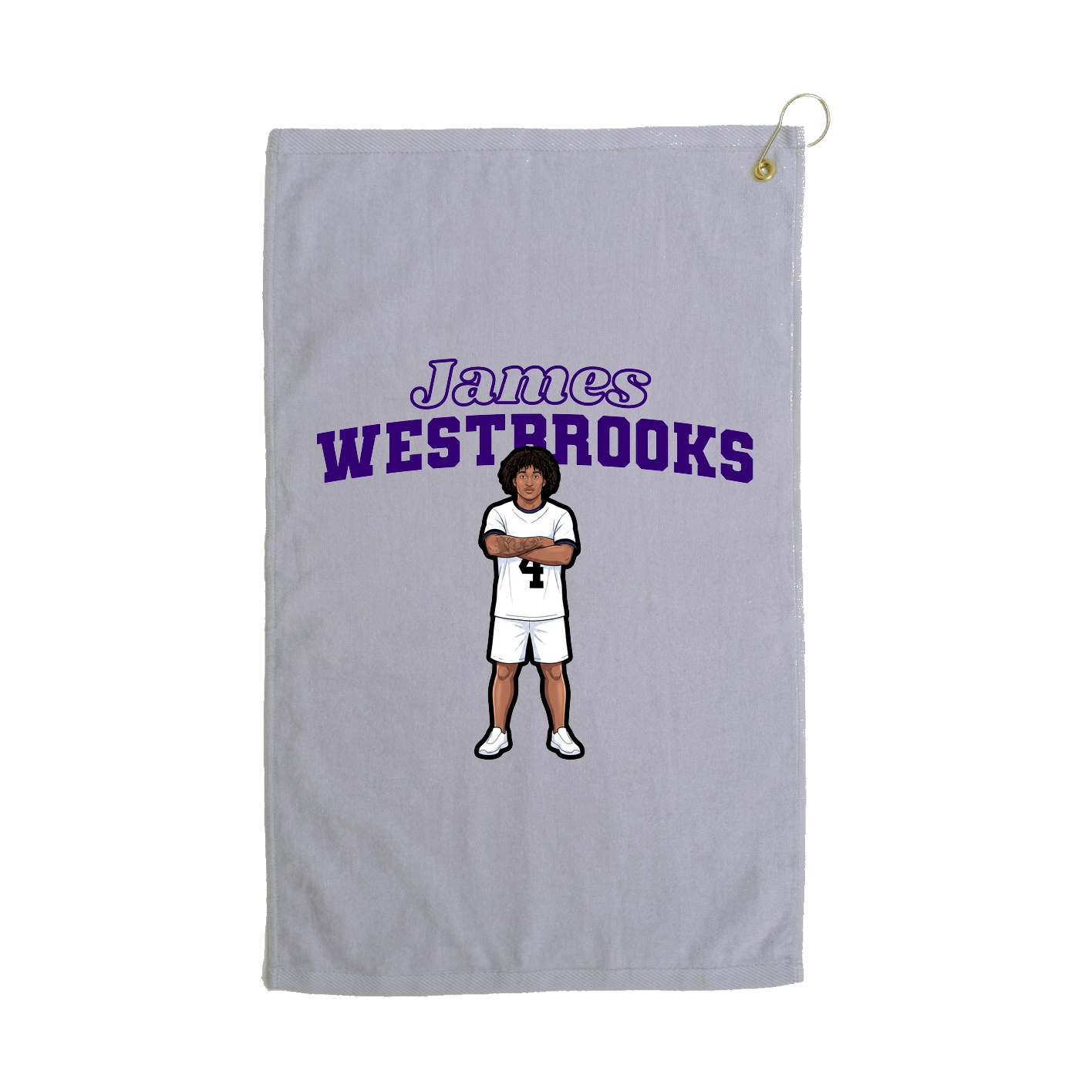Golf Towel — Name Arch in Grey
