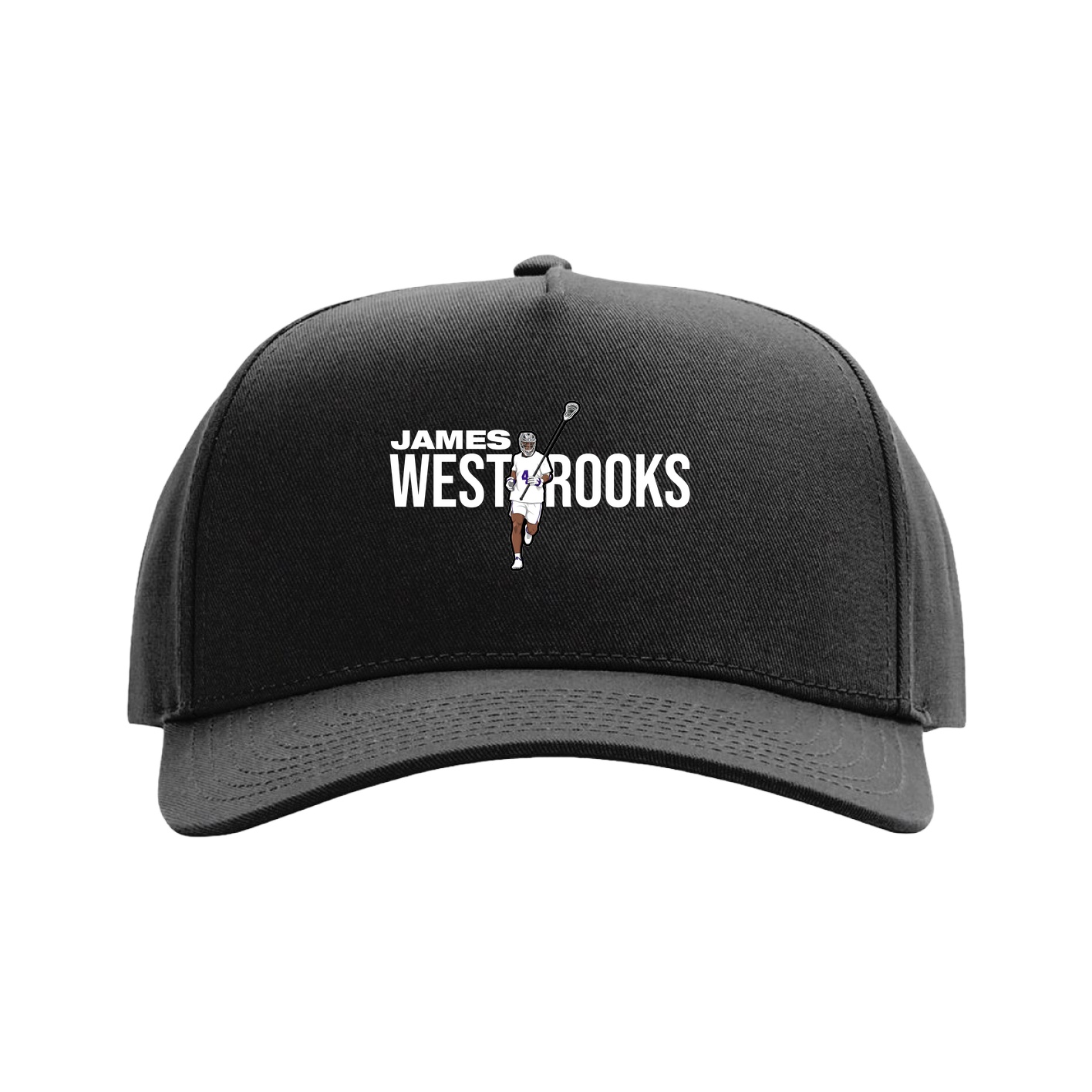 Full Fabric Five-Panel Champ Cap — Player Name in Black