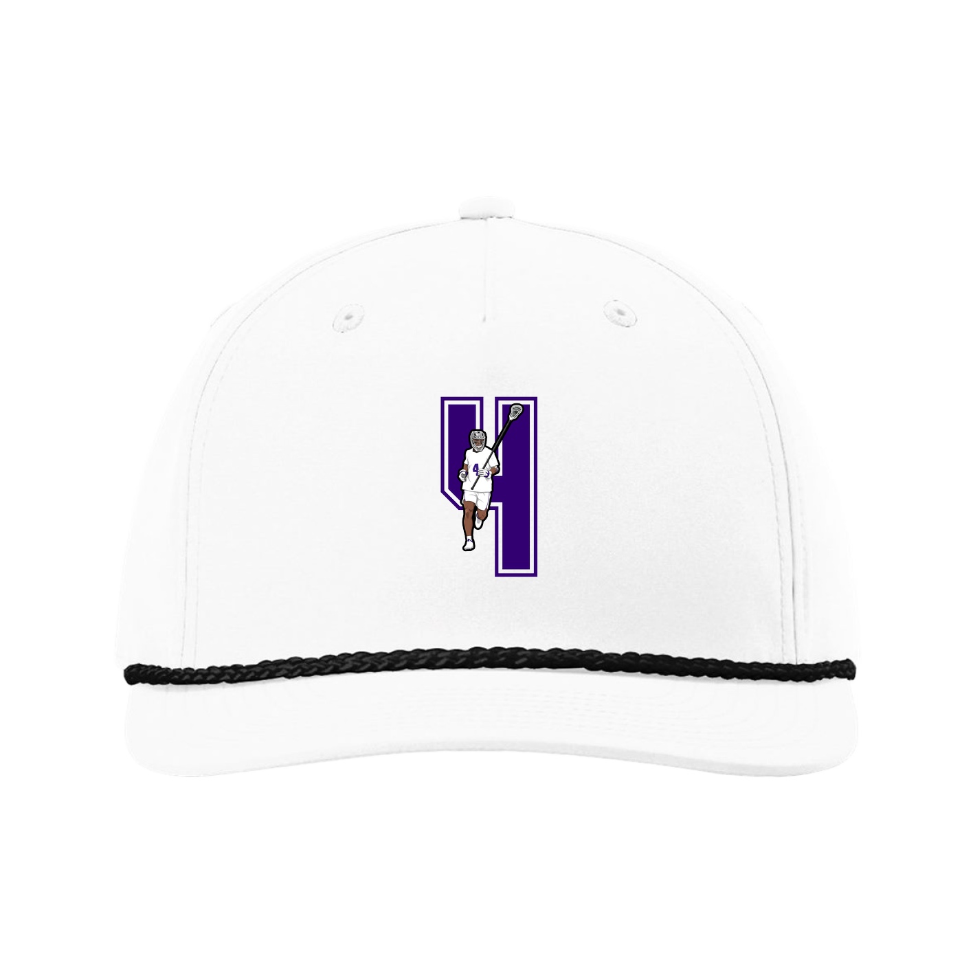 Five-Panel Classic Rope Cap — Number in White