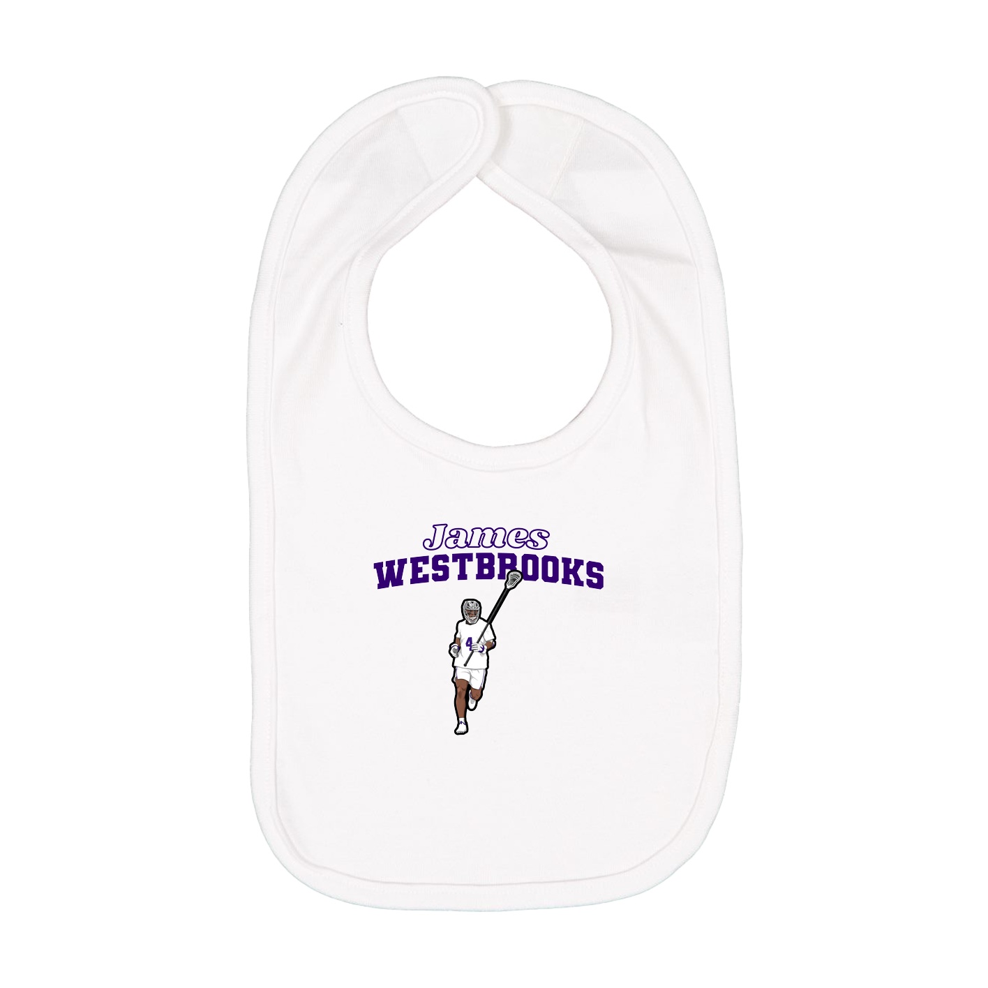 Infant Bib — Name Arch in White