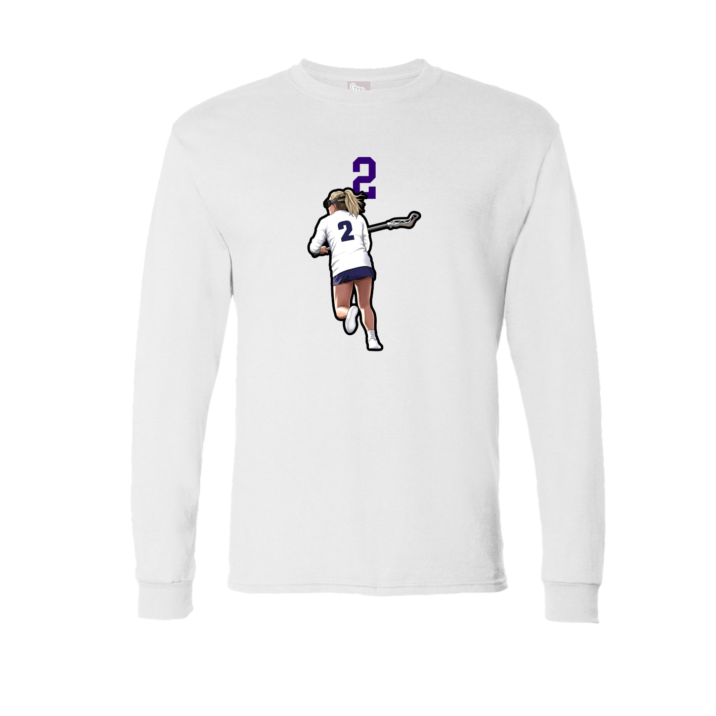 Long Sleeve Tee — Number Top in White
