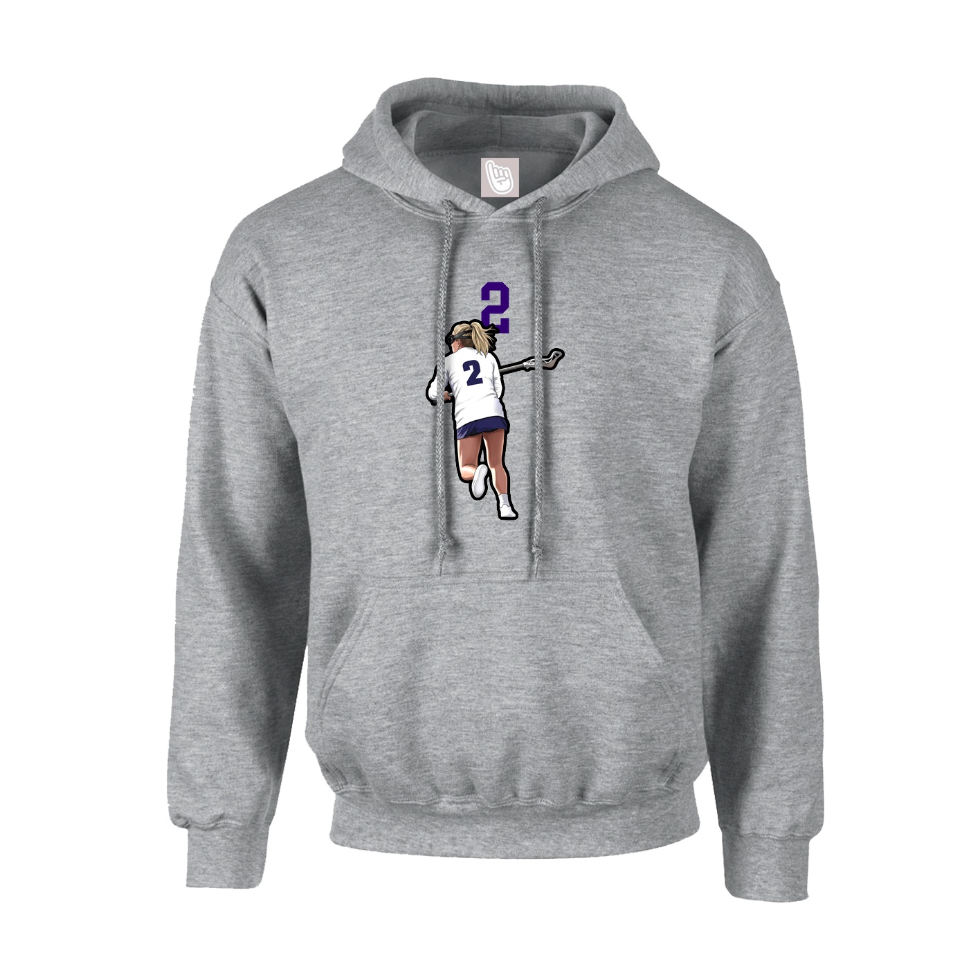 Youth Hoodie — Number Top in Grey