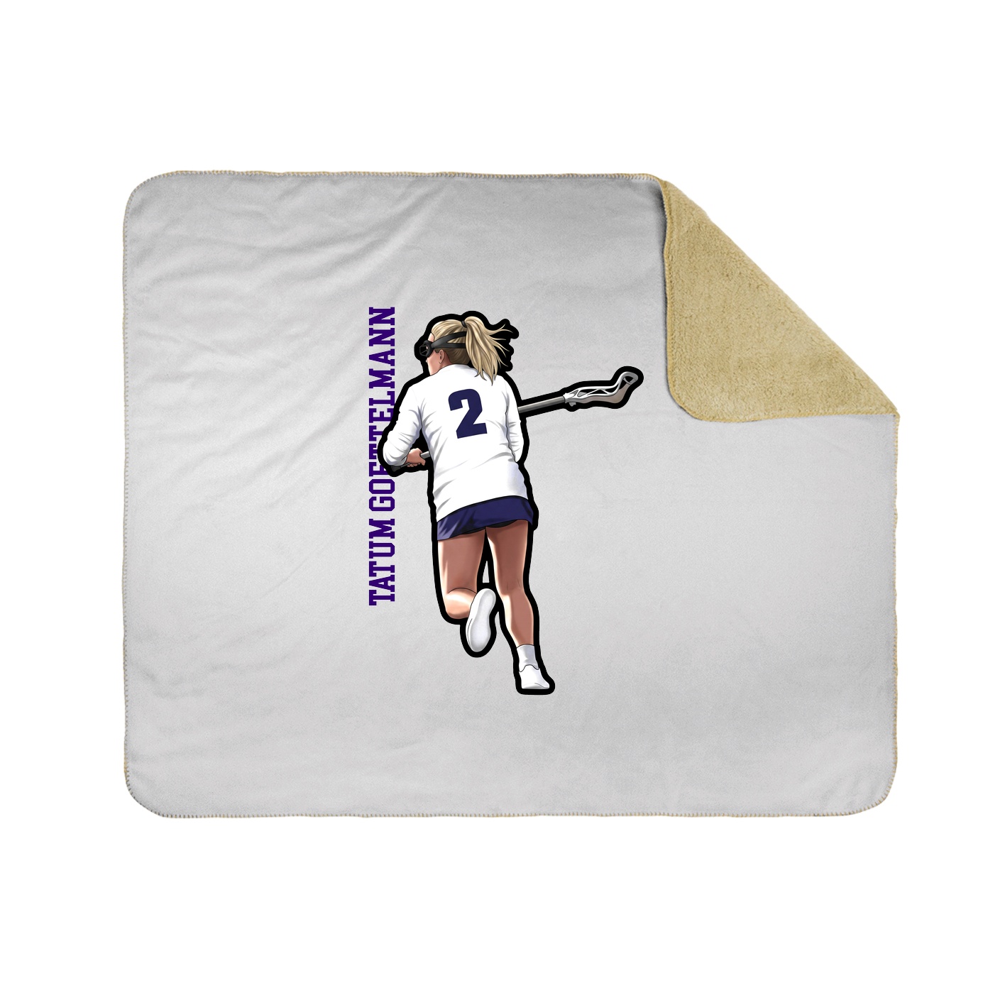 Throw Blanket — Name Vertical in White