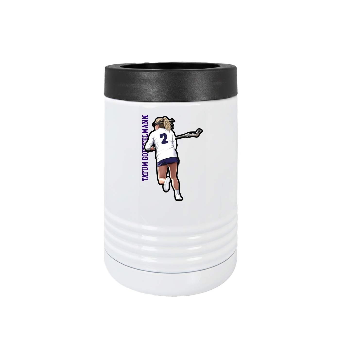 Beverage Holder — Name Vertical in White