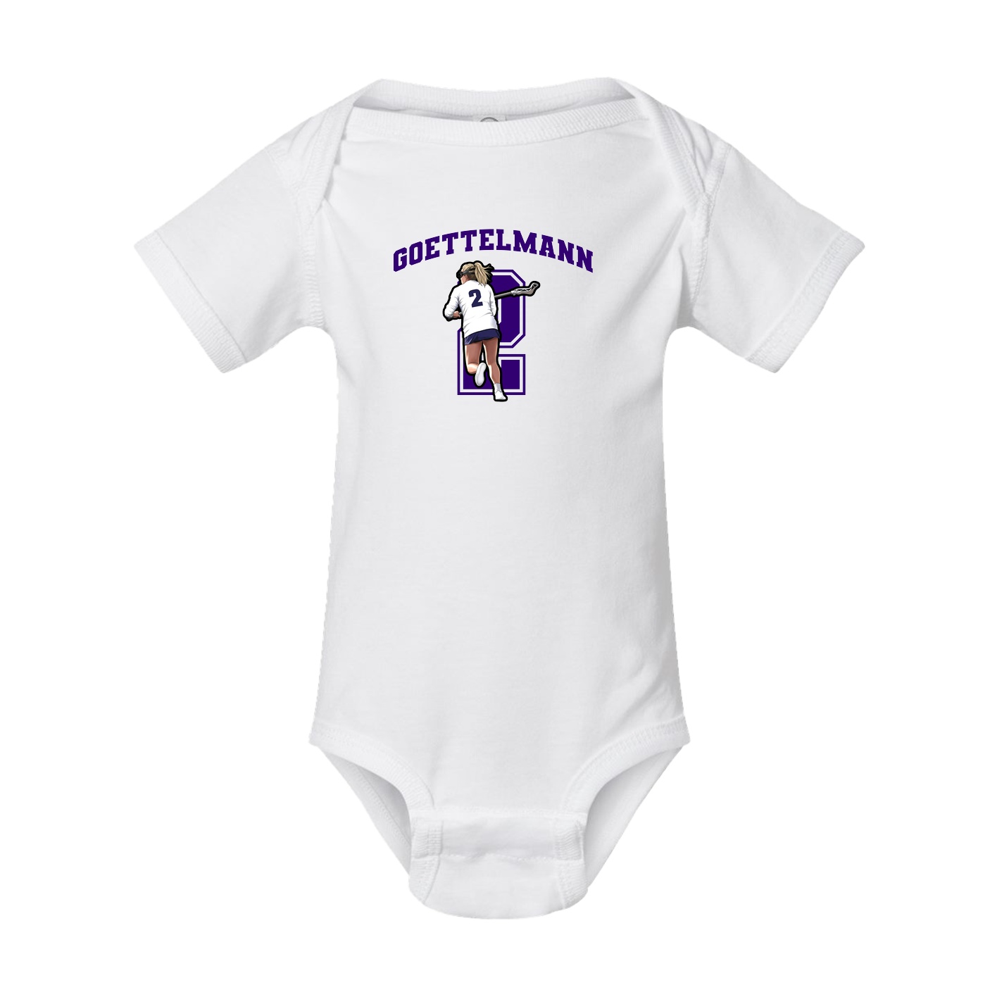 Baby Onesie — Number in White
