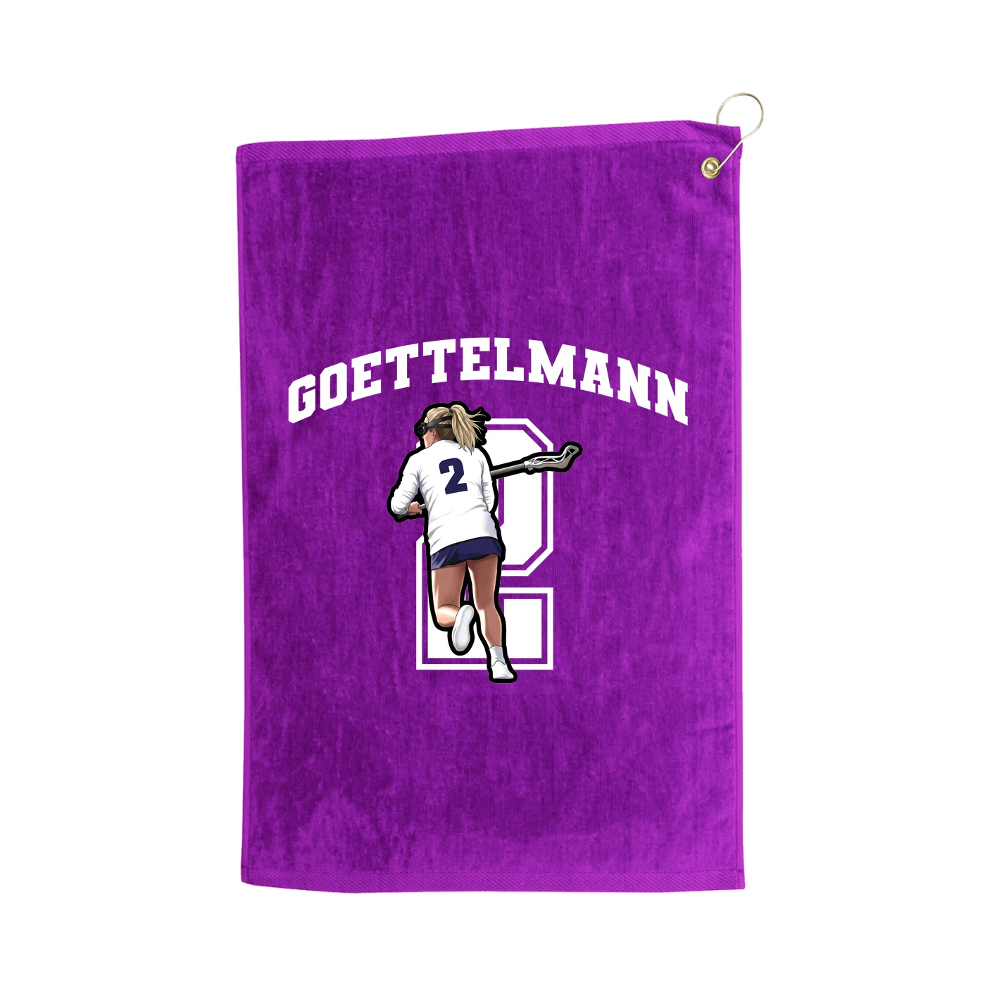 Golf Towel — Number in Purple