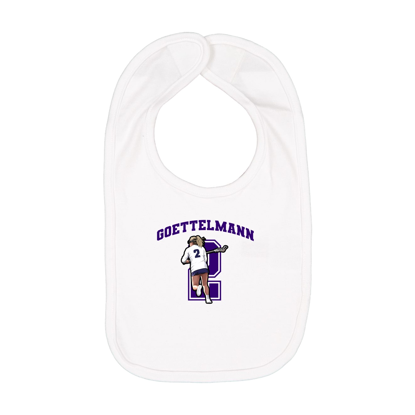 Infant Bib — Number in White
