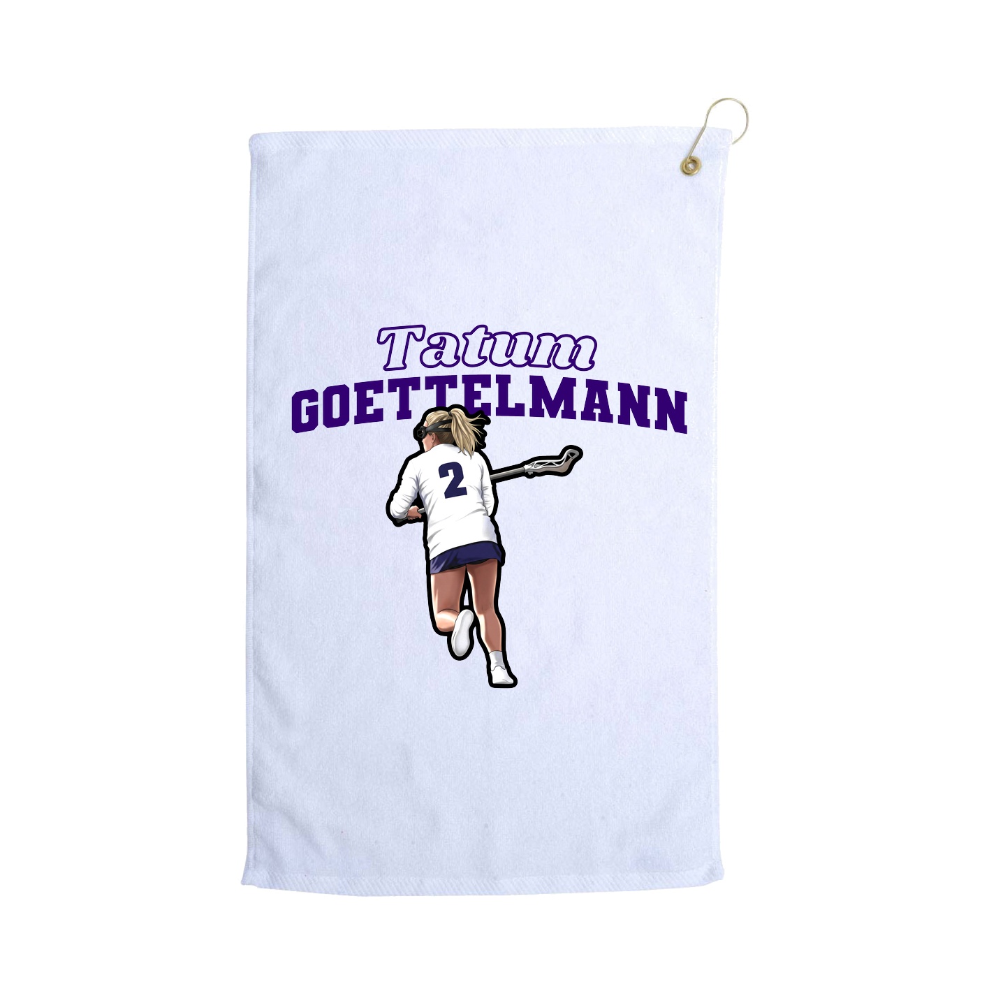 Golf Towel — Name Arch in White