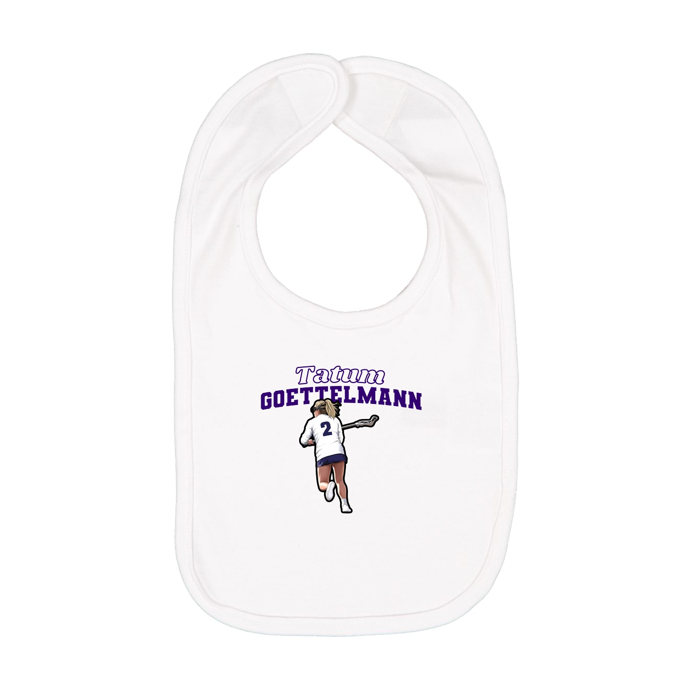 Infant Bib — Name Arch in White