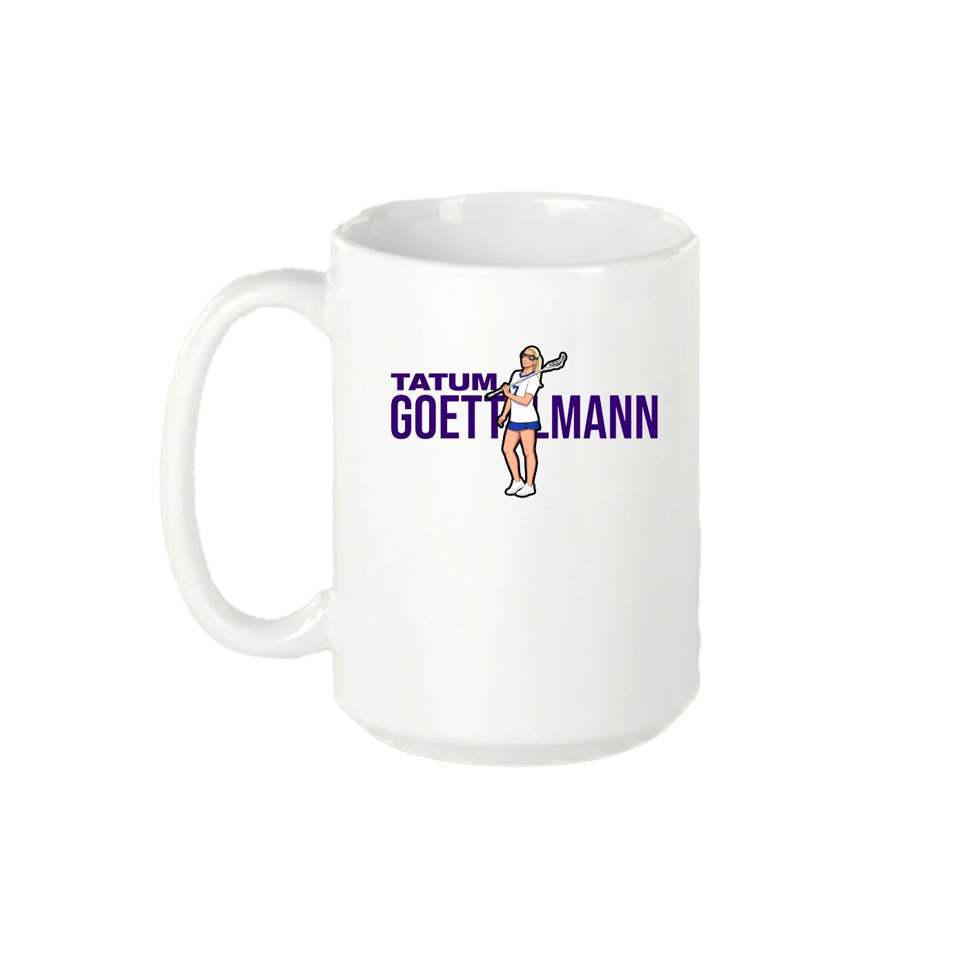 15oz Coffee Mug — Player Name in White