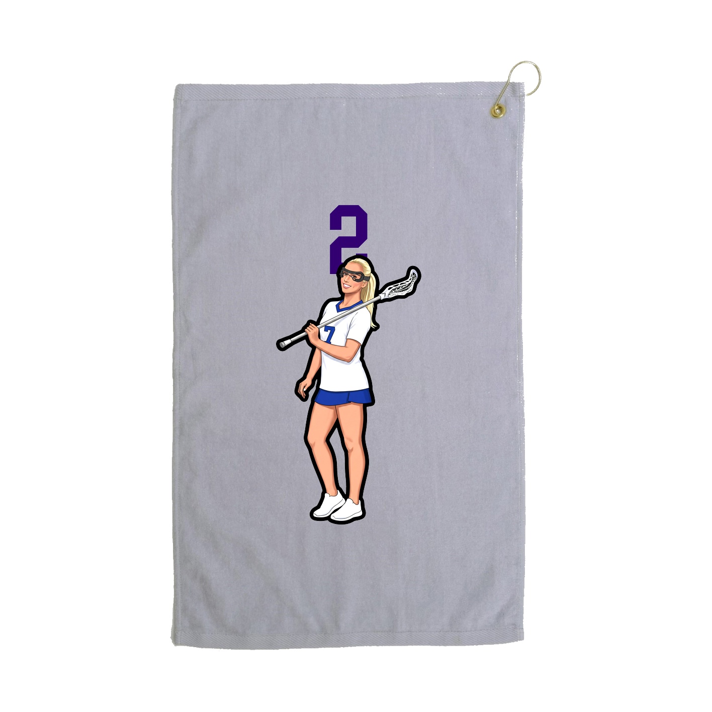 Golf Towel — Number Top in Grey