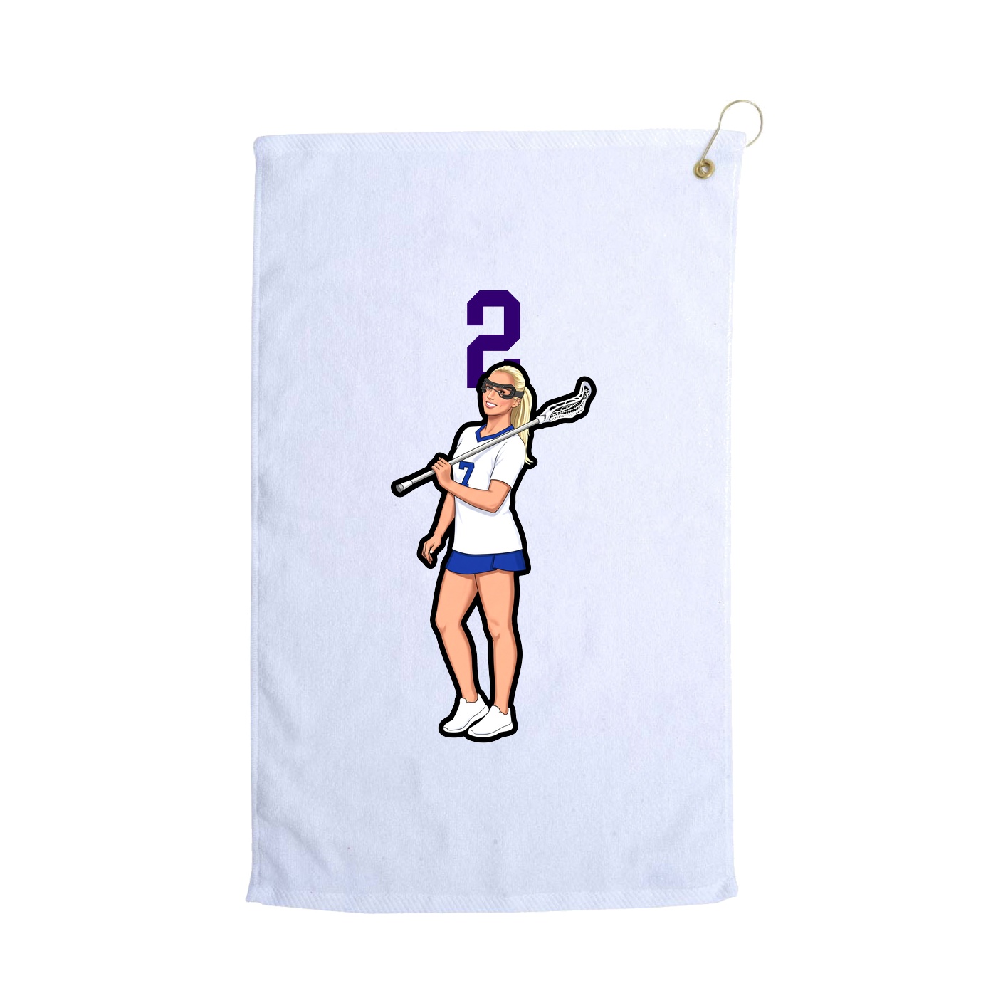 Golf Towel — Number Top in White