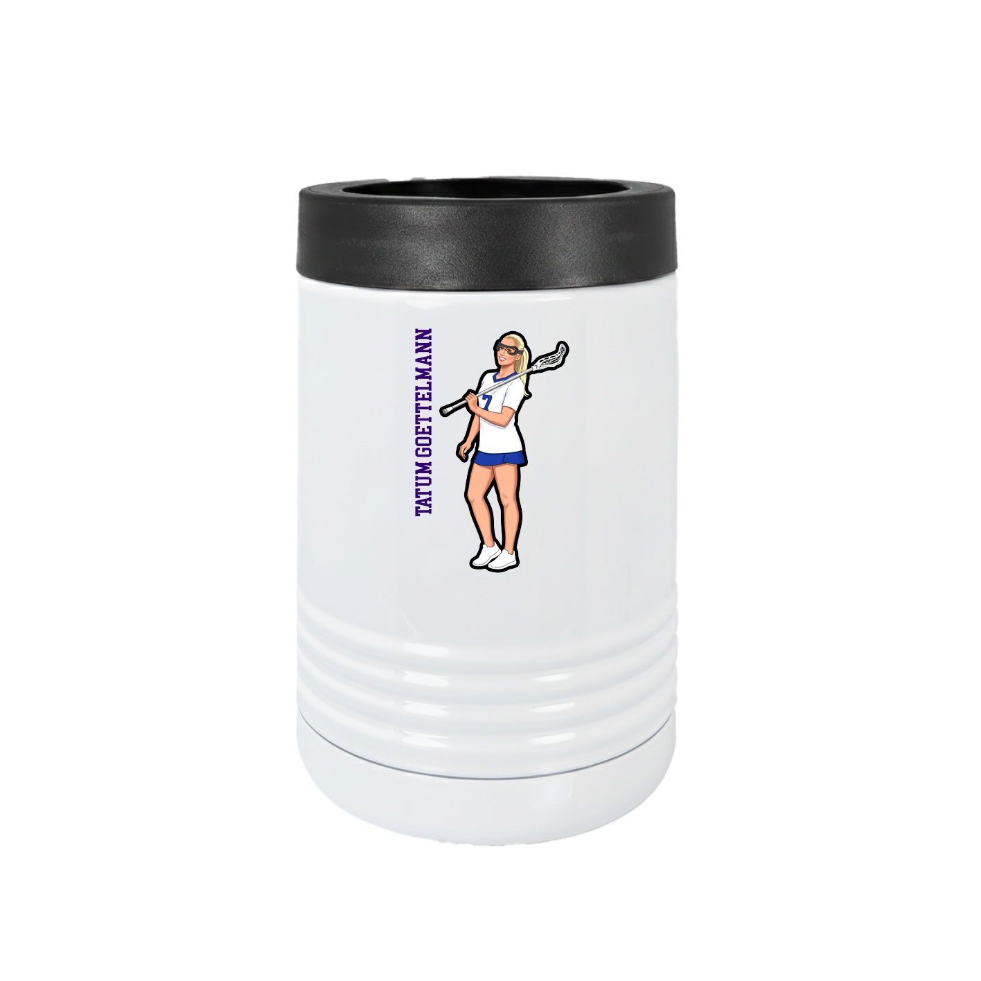 Beverage Holder — Name Vertical in White