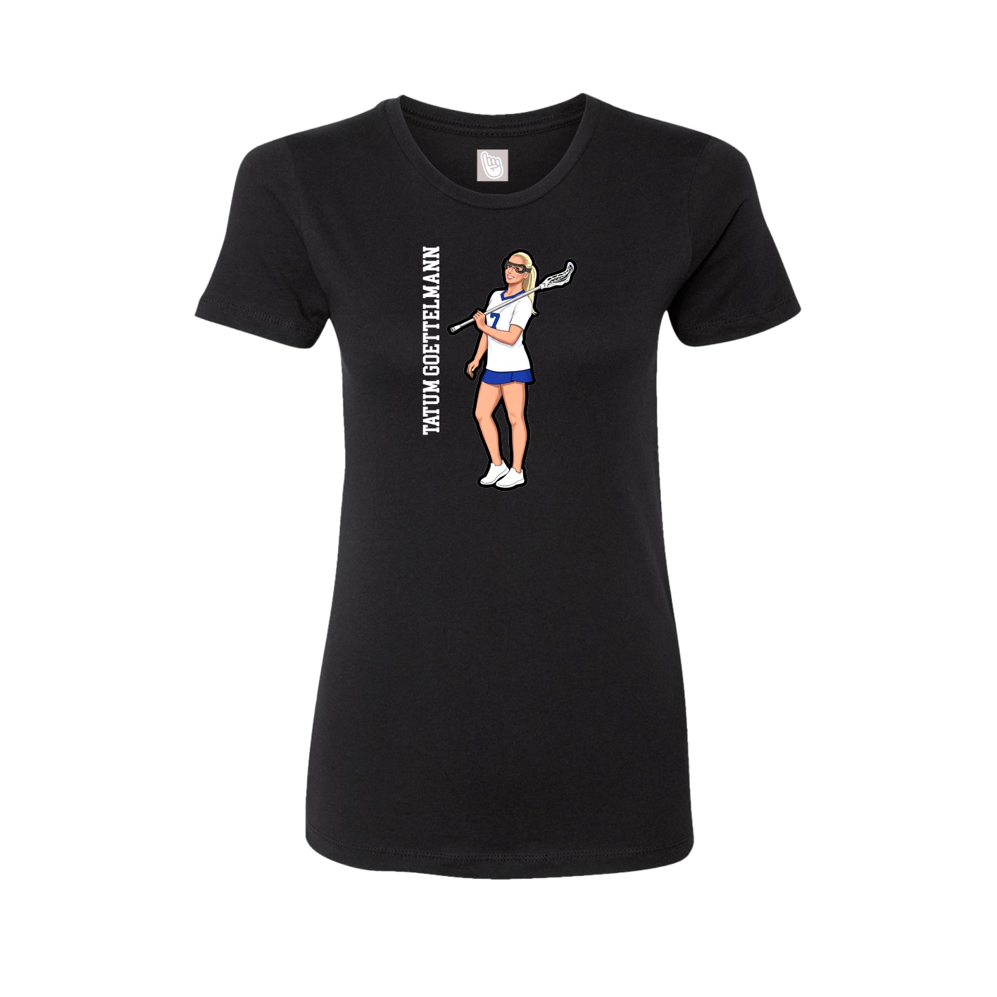Womens Tee — Name Vertical in Black