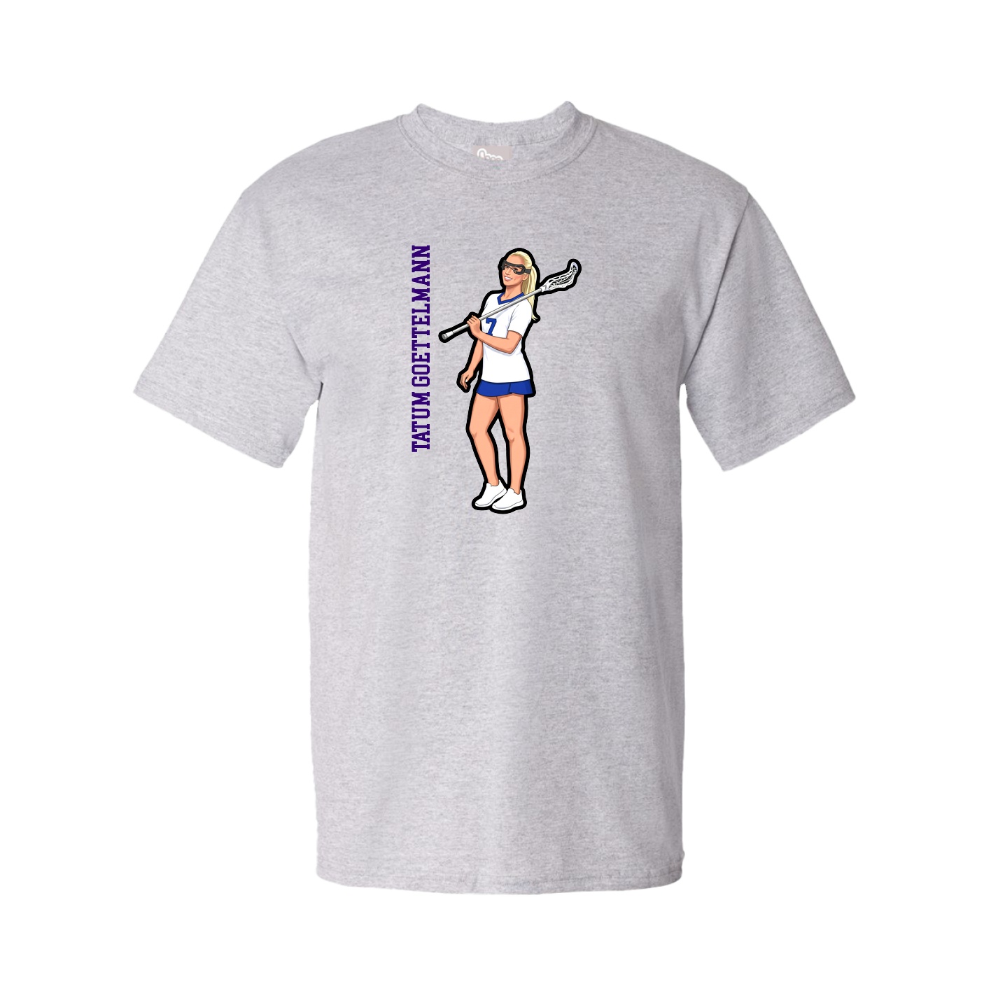 Youth Tee — Name Vertical in Grey